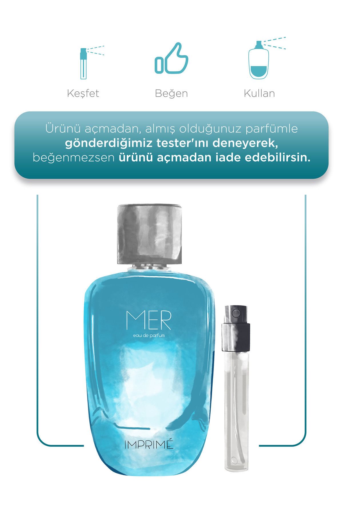 Mer Edp Erkek Parfüm 100ml | Marin Ve Fresh | Deniz, Bergamot, Nilüfer, Paçuli, Sandal Ağacı