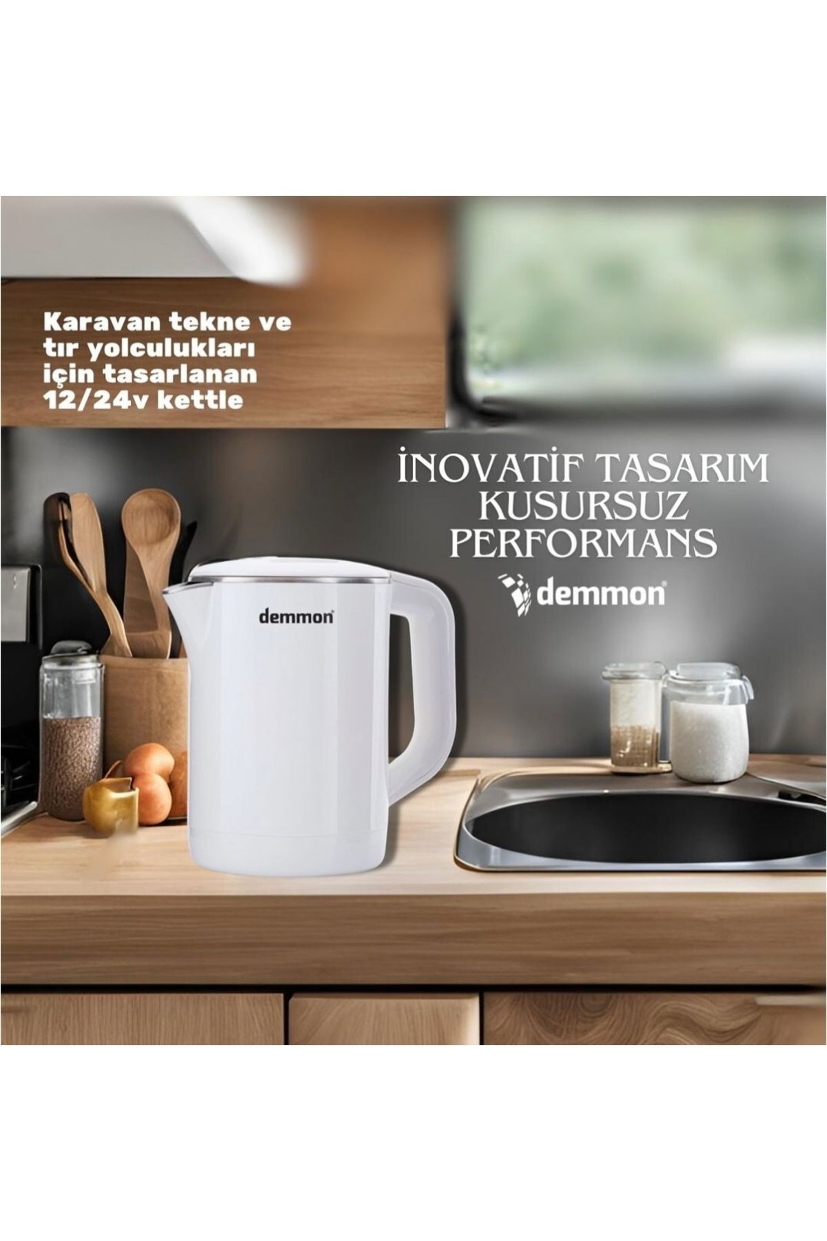 Oto Su Isıtıcı KETTLE Professional Portable Demon Tır Kamyon Otomobil 12V - 24V