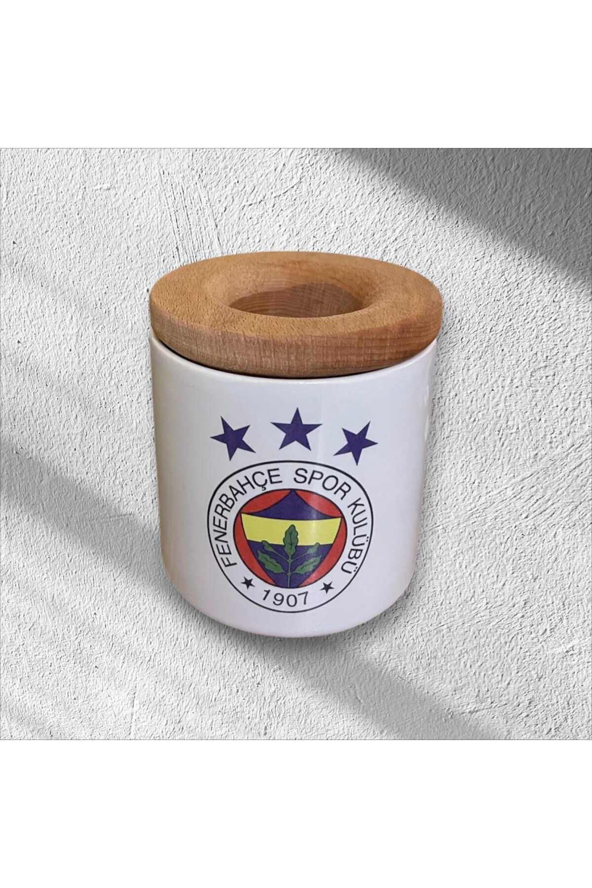 "fenerbahçe" Baskılı Seramik Ahşap Kapaklı Kalemlik & Seramik T Kupa Bardak Set