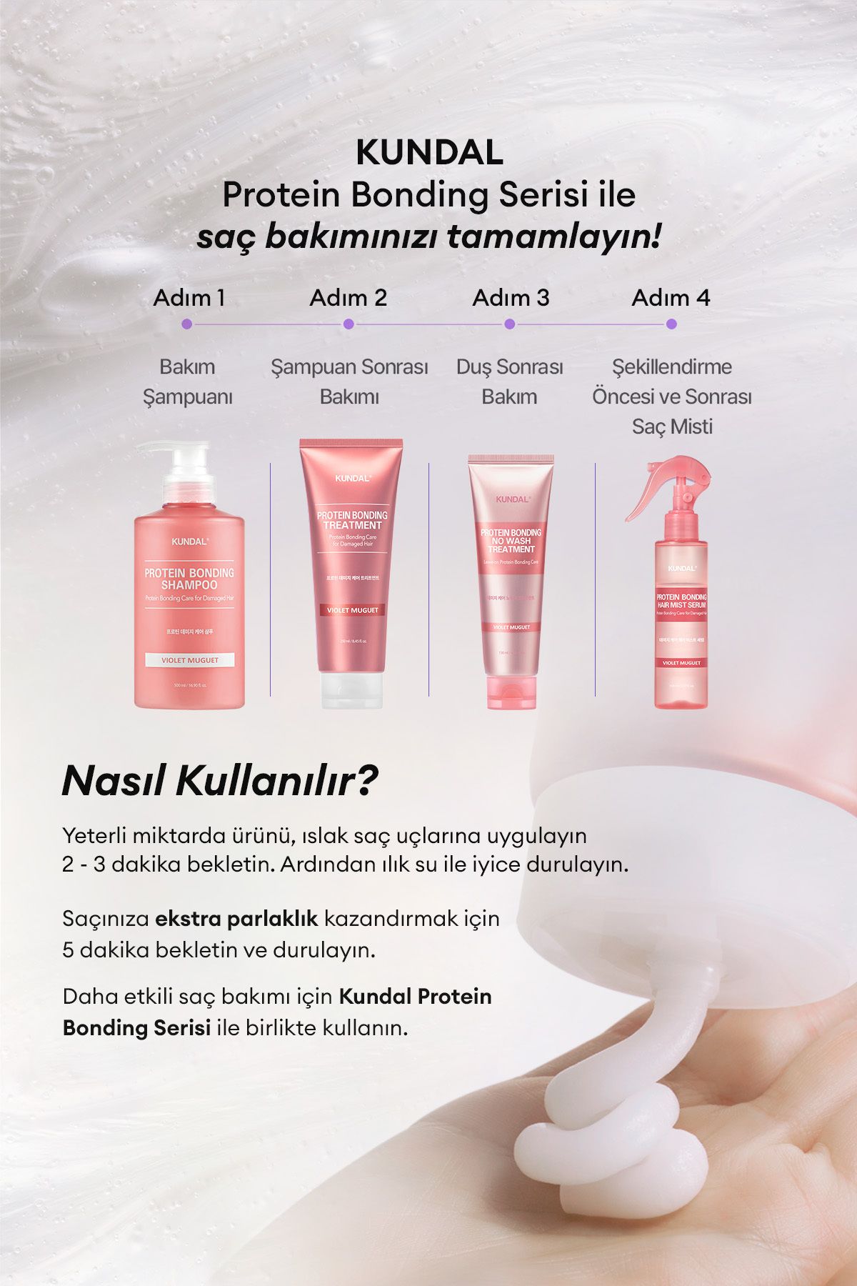 Yoğun Onarıcı Ve Isı Koruyucu Bakım Kremi Protein Bonding Treatment 250ml (VİOLET MUGUET)