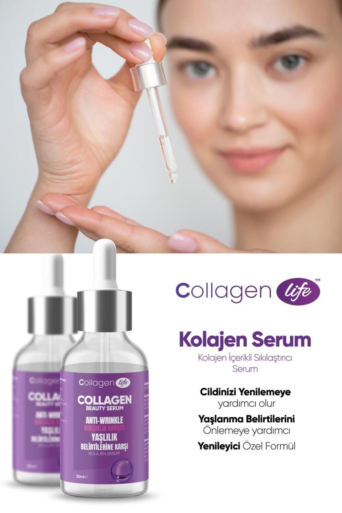 Yaşlanma Ve Kırışıklık Karşıtı Aydınlatıcı & Nemlendirici Kolajen Serum 50 ml