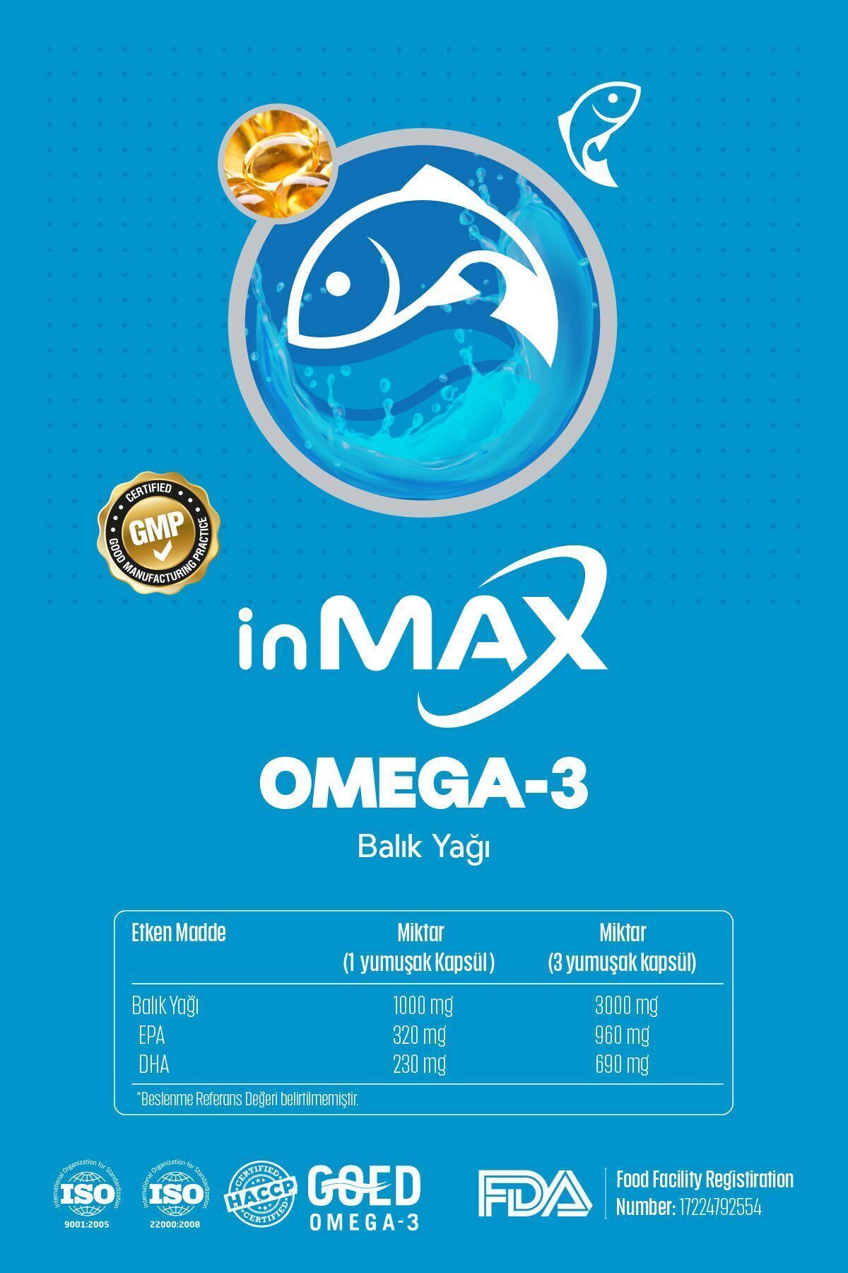 Omega-3 Dha - Epa 1000mg Form (2'Lİ KUTU) (İZLANDA) Soğuk Su Balık Yağı 30 Softgel