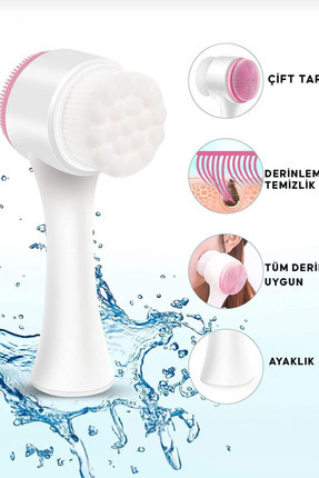 Çift Başlıklı Yüz Temizleme Fırçası İnce Fırça Kılları Image 0