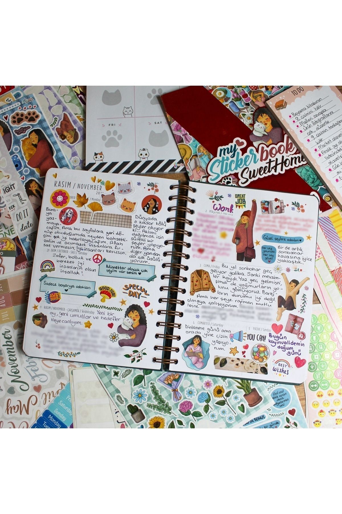 Sweet Home Sticker Set - 500 Adet Etiket - Ajanda, Günlük, Planlayıcı, Bullet Journal... 941KSERI