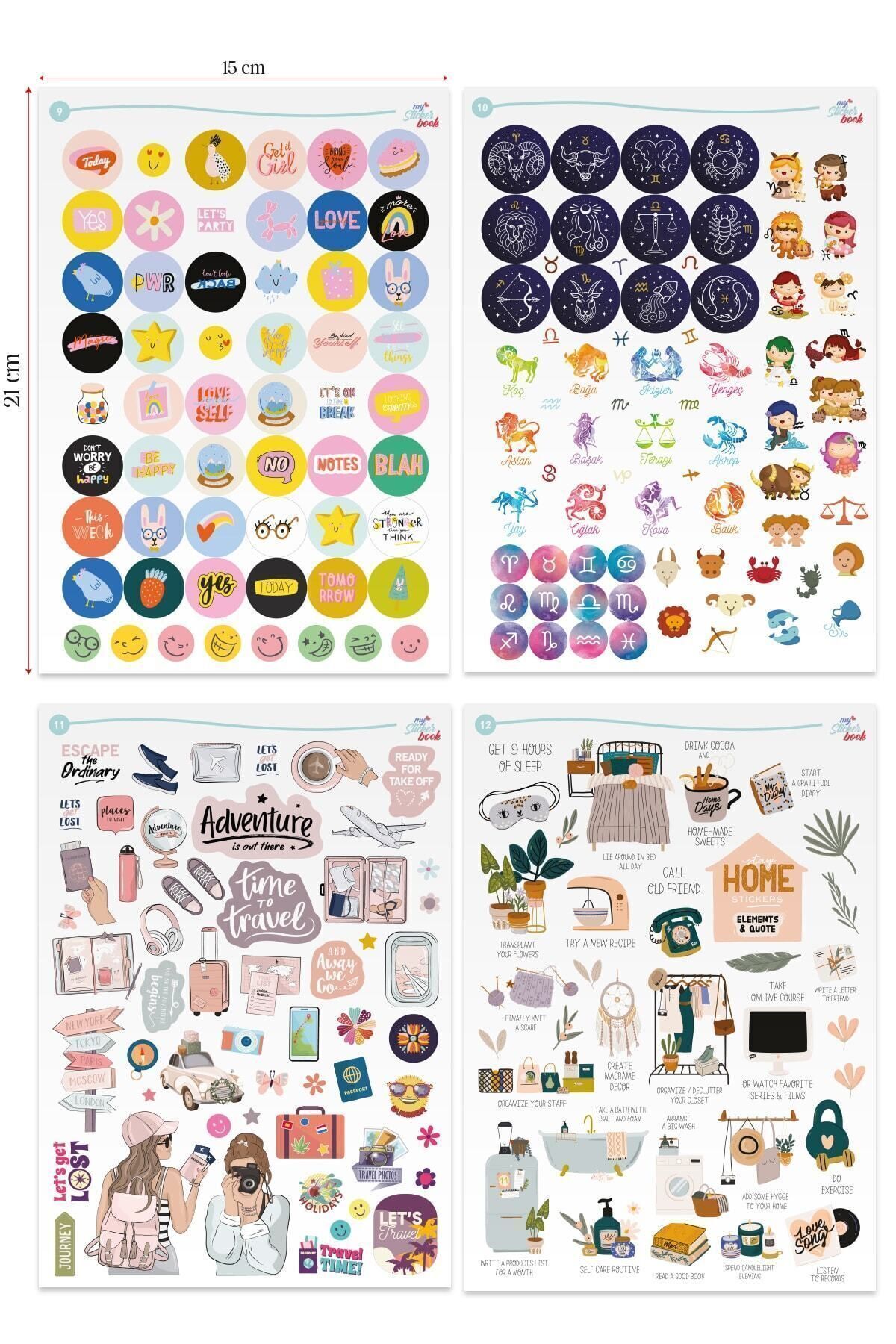 My Sticker Book , Etiket Kitabı , 1000 Adet Sticker , 16 Sayfa ( A5 Boyut) 177USERI