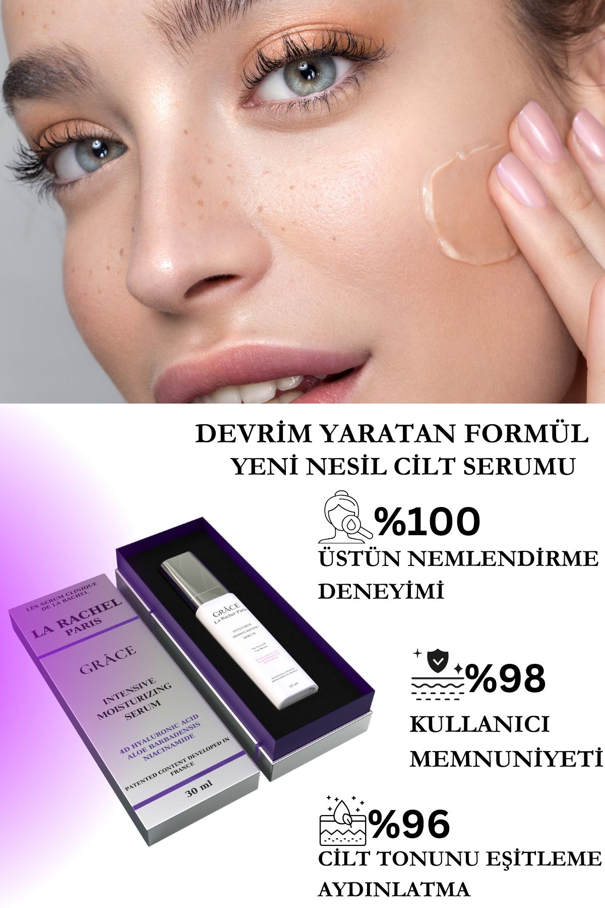 Profesyonel Yoğun Nemlendirici-1 Serum 4 Etki-Nemlendirir, Sıkılaştırır, Akneyle Savaşır, Yatıştırır