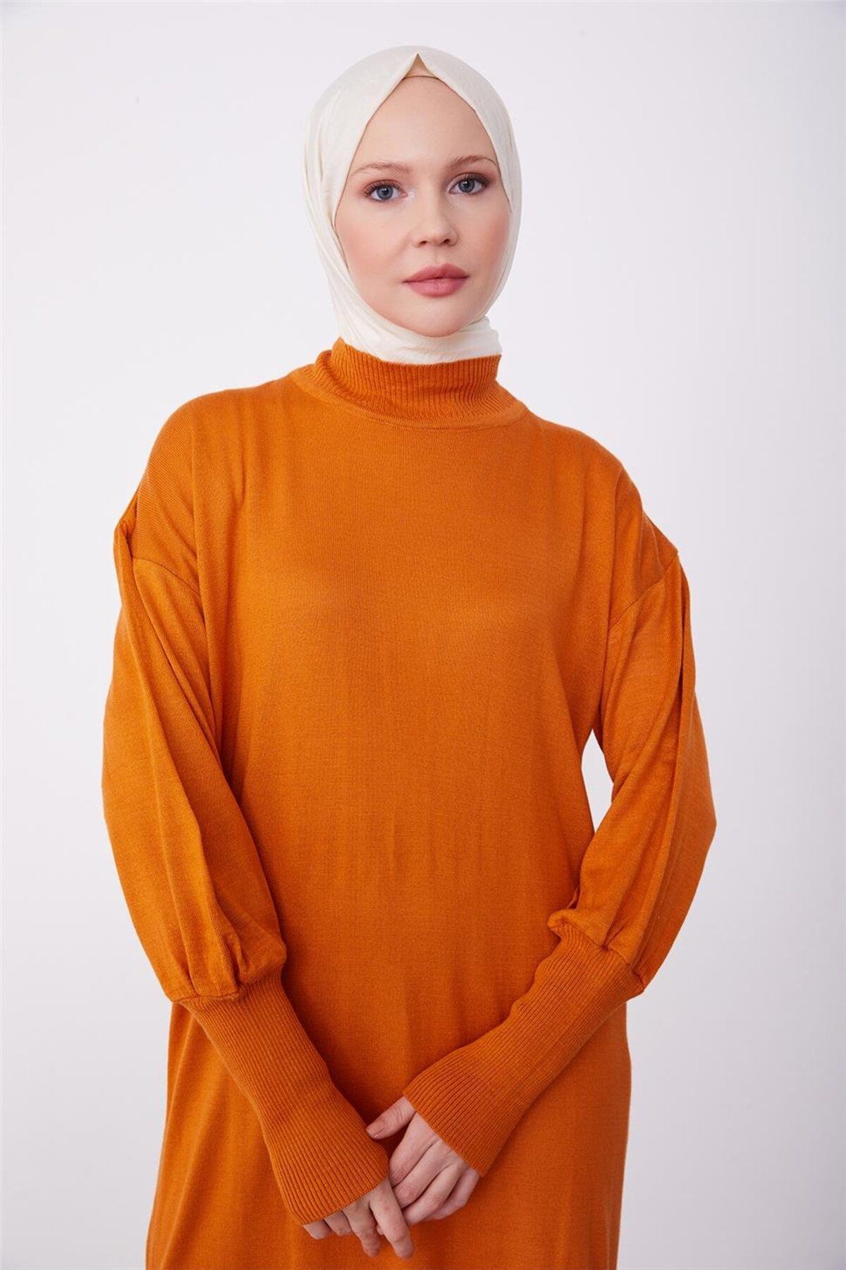 Tunik Elbise 23kd4249 Yanık Oranj