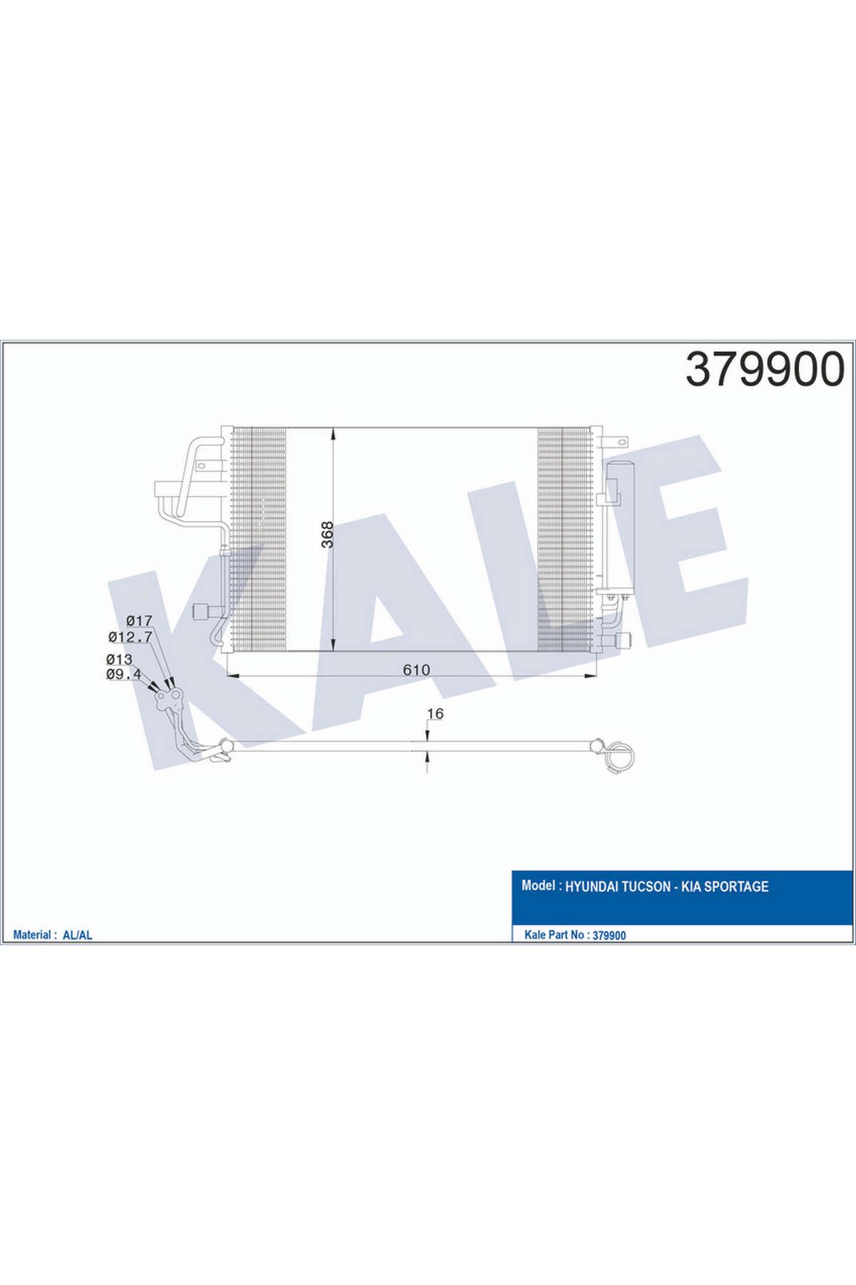 KALE KLİMA KONDENSERİ HYUNDAISONATA 2.4-3.3 0...