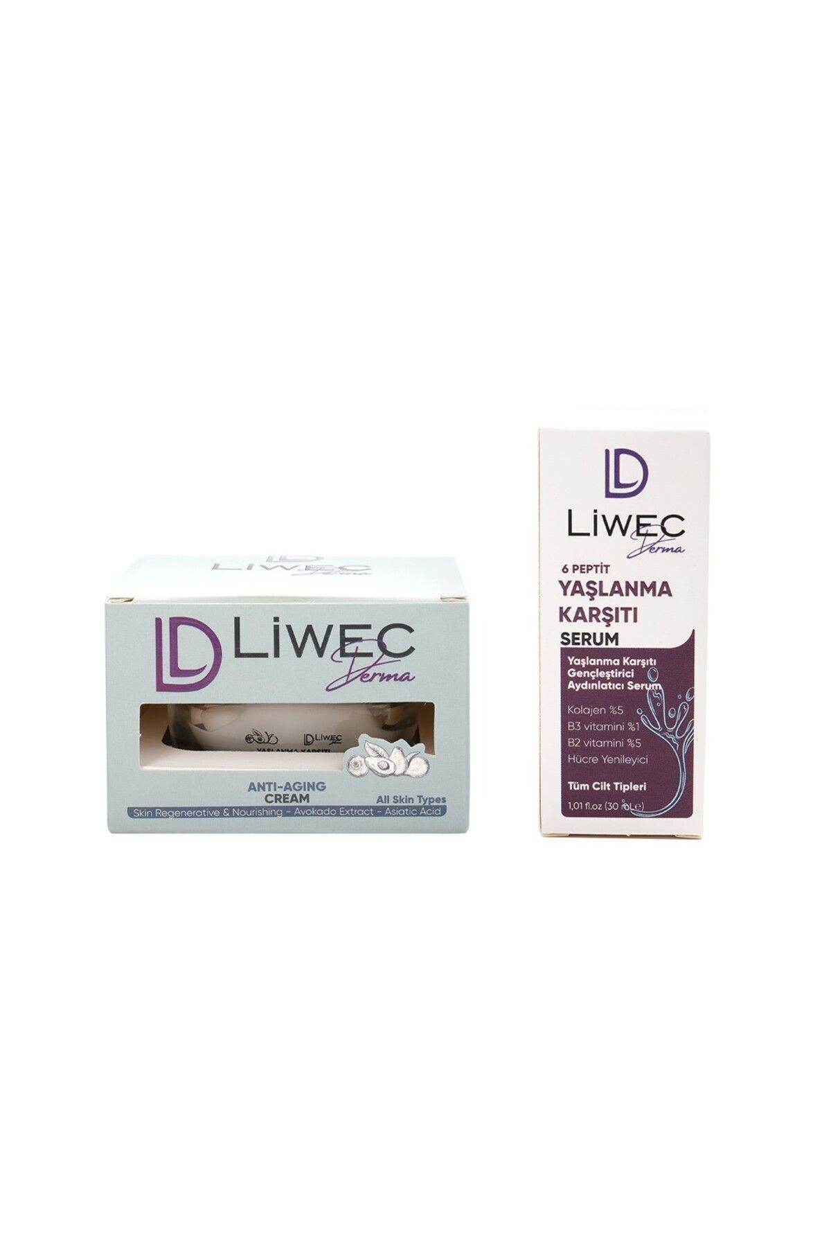 Liwec Derma 2'li Set (YAŞLANMA KARŞITI SERUM - YAŞLANMA KARŞITI KREM)