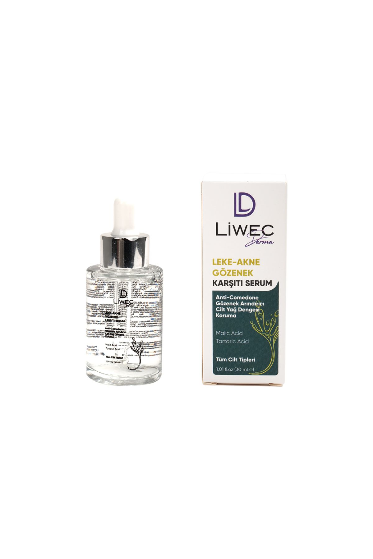 Liwec Derma 2'li Set (ARINDIRICI CİLT BAKIM KREM - LEKE AKNE GÖZENEK KARŞITI SERUM)