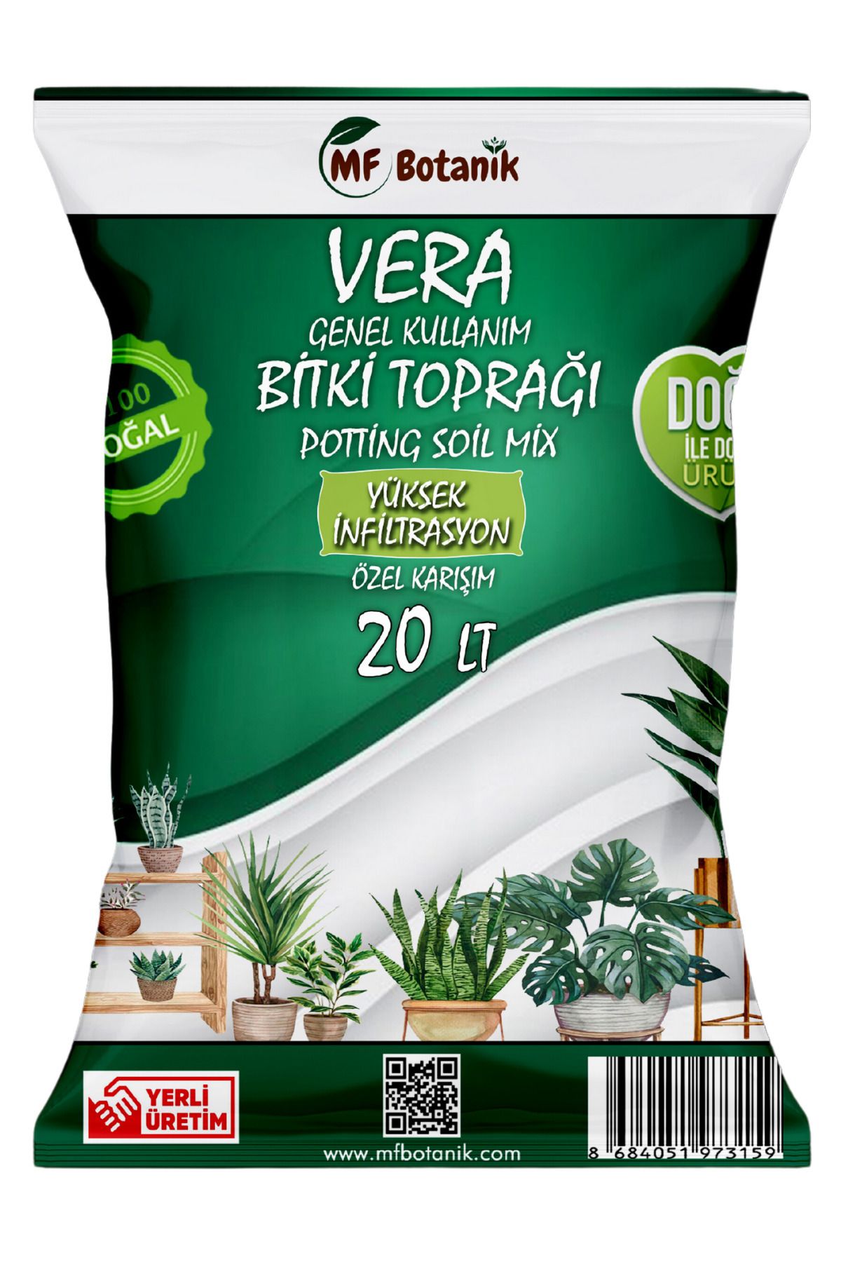 Vera-mix Özel Karışım Saksı Harcı Ithal Torf Cocopeat Bitki Toprağı 20 Litre