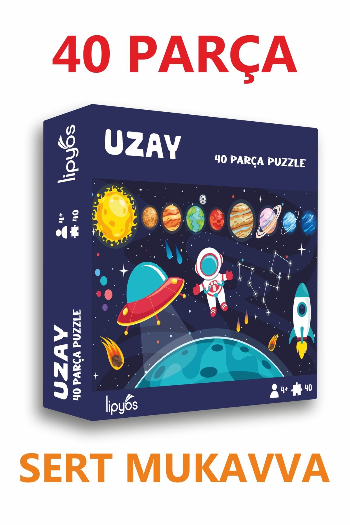 40 Parça Gezegenler Mukavva Mini Puzzle 10 Adet