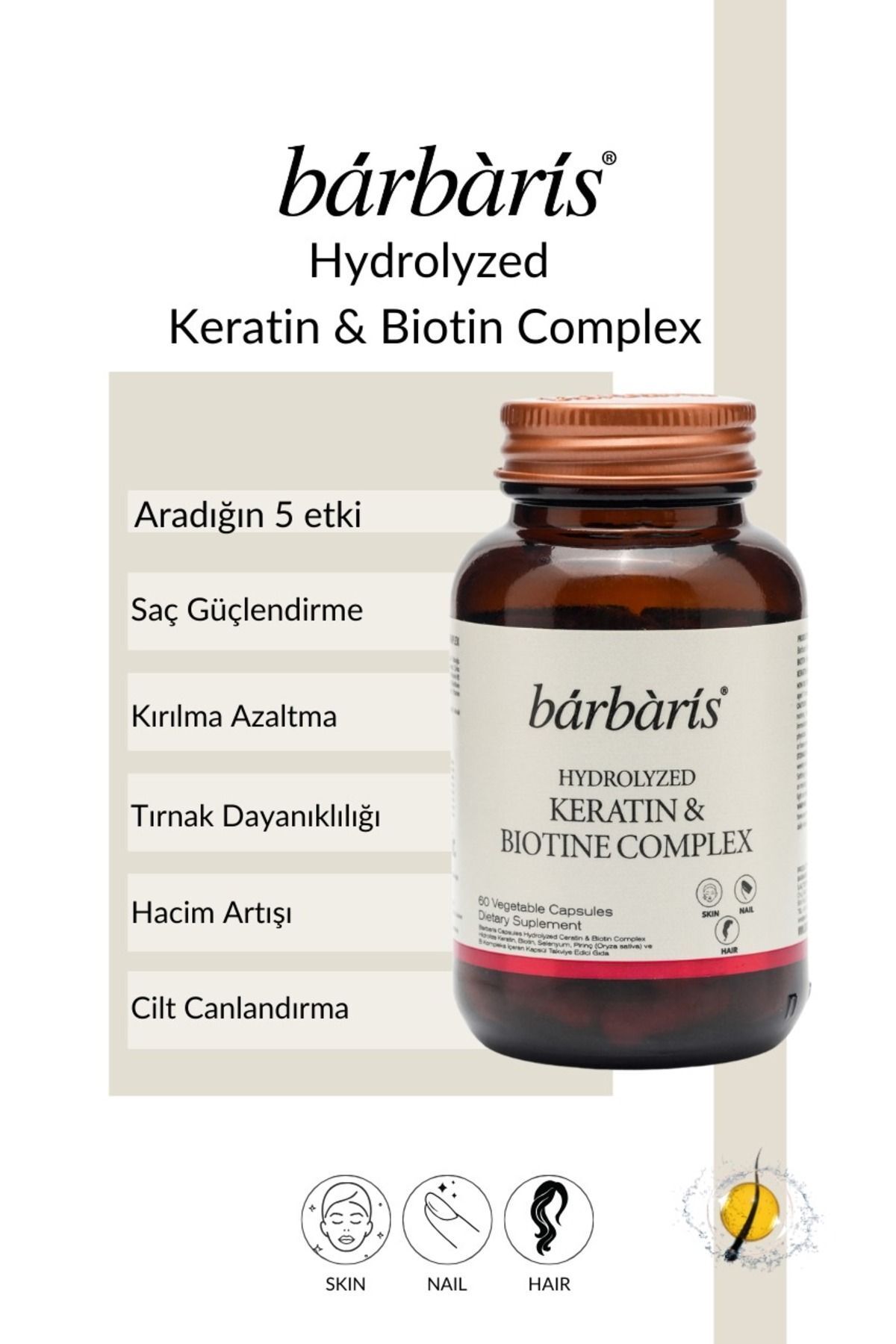 BARBARİS KERATİN BİOTİN COMPLEX 60 CAPSULES