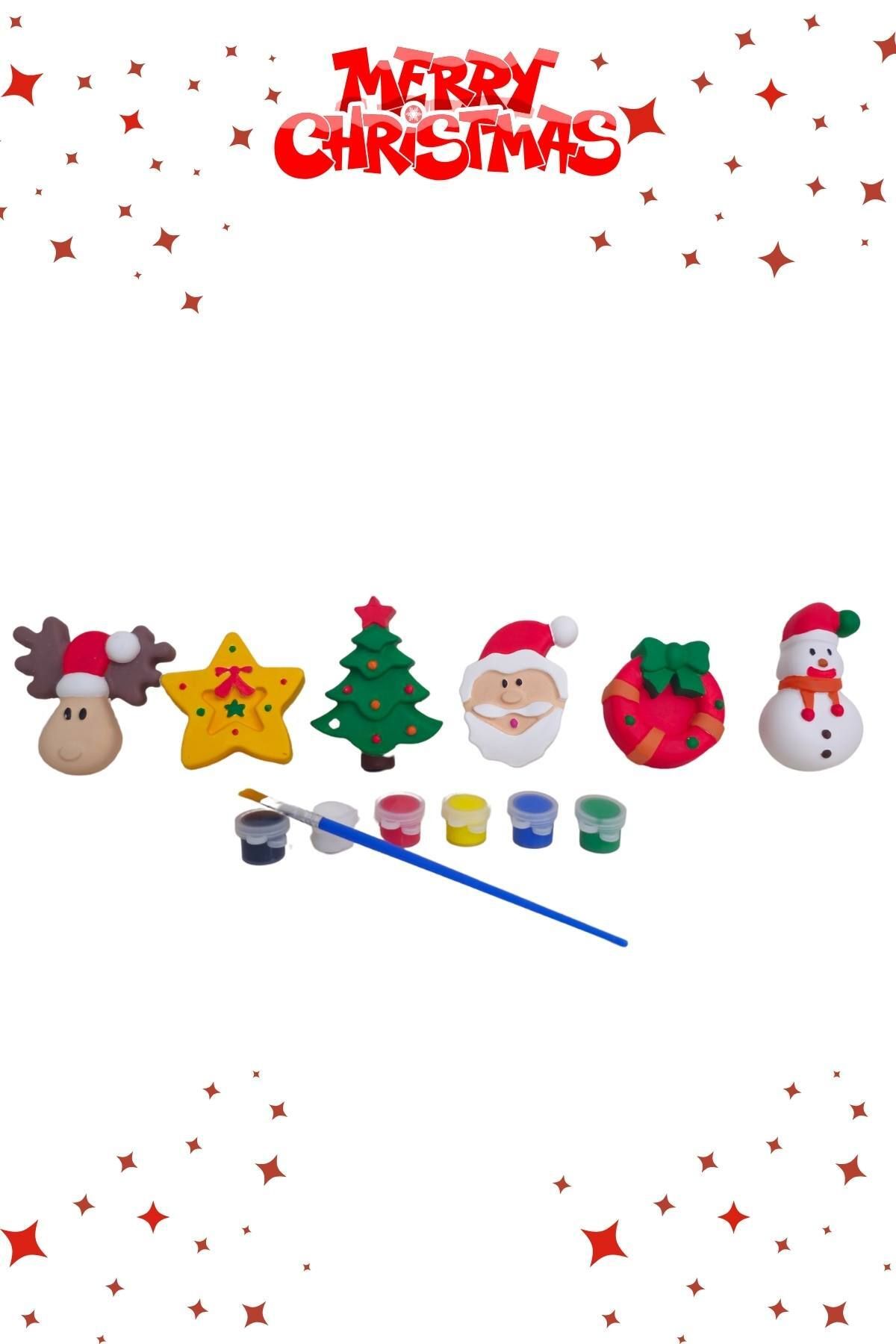 Eğitici Etkinlik Yılbaşı-Noel-Christmas 6'li Set 2 Boyutlu 8 cm