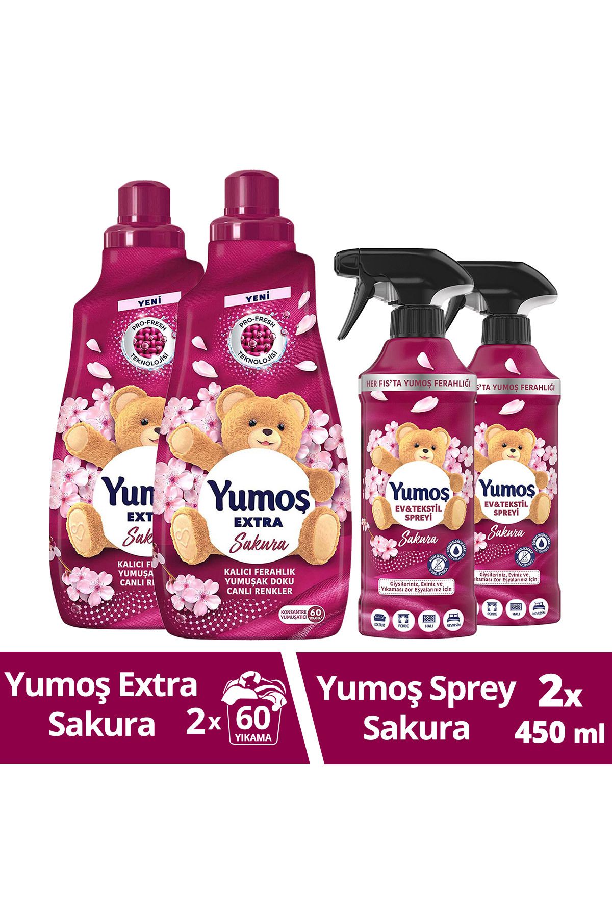 YumoşEv Ve Tekstil SpreyiSakura 450 ml X2 Sıv...