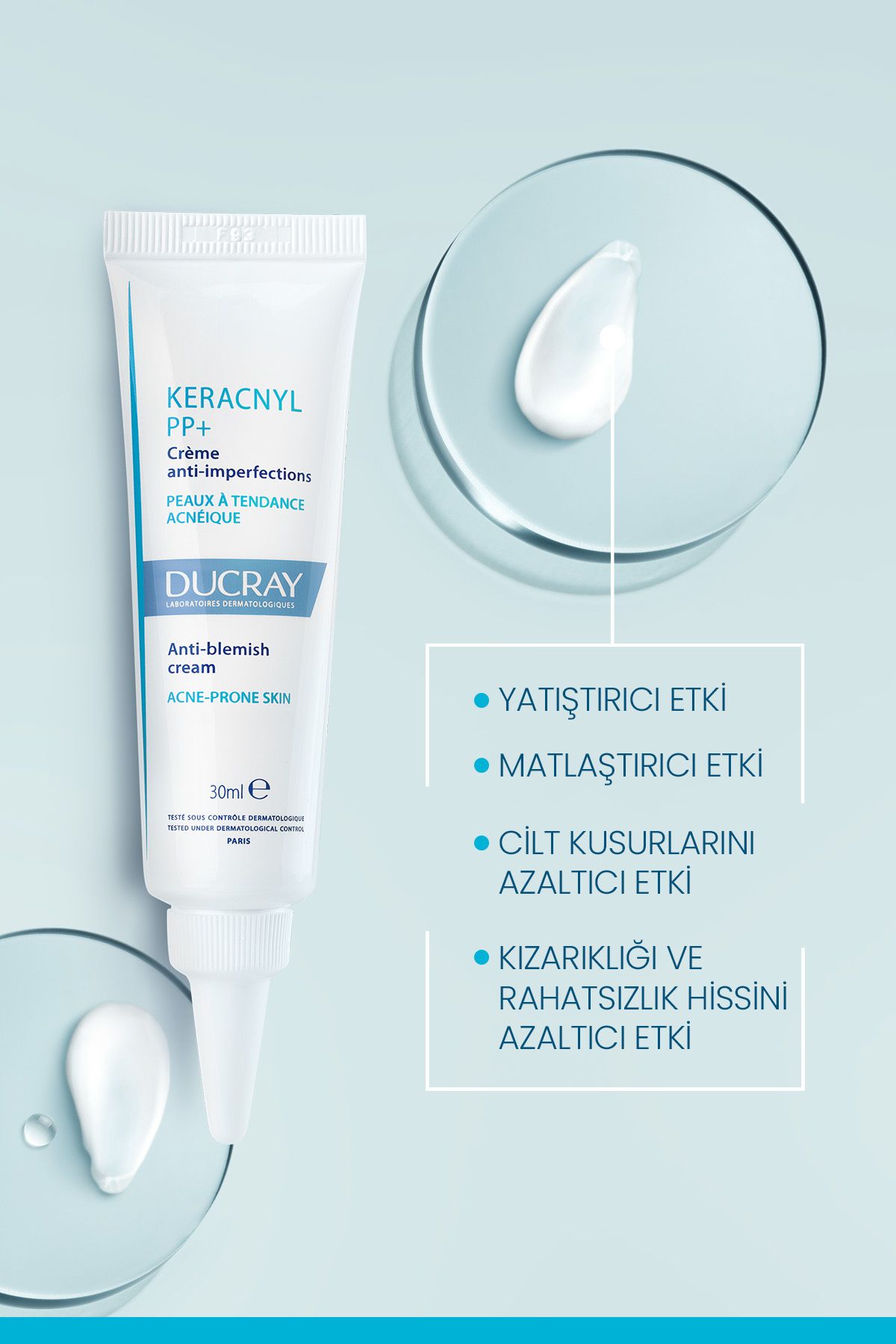 Keracnyl PP+ Akneye Eğilimli Ciltler İçin Cilt Kusurlarını Azaltmaya Yardımcı Bakım Kremi 30 ml