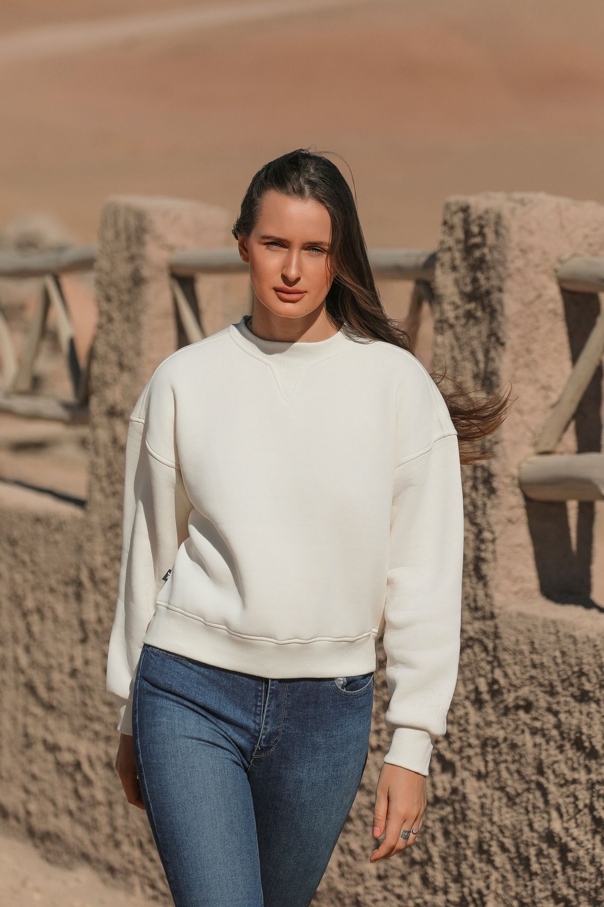 Bonita Perla Oversize Yarım Crop Sweatshirt