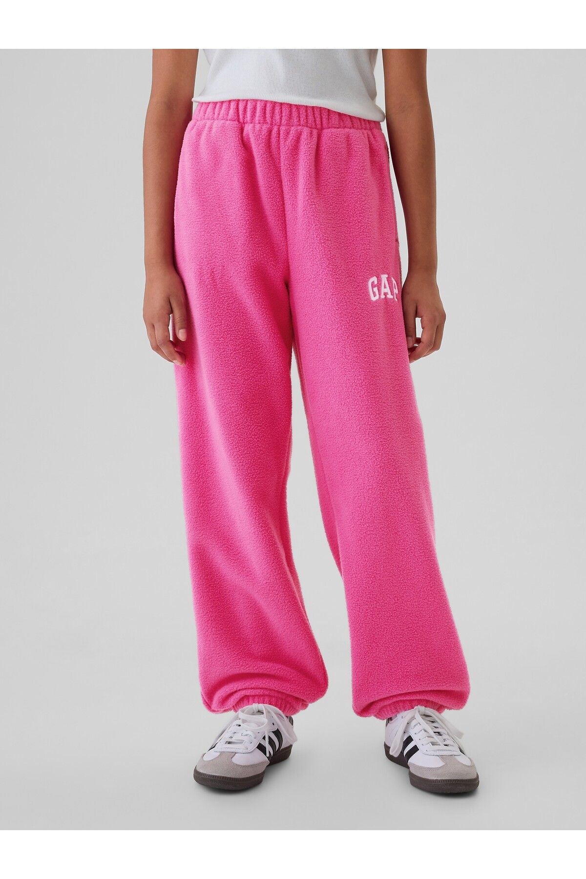 Kız Çocuk Pembe Gap Logo Polar Fleece Jogger Eşofman Altı