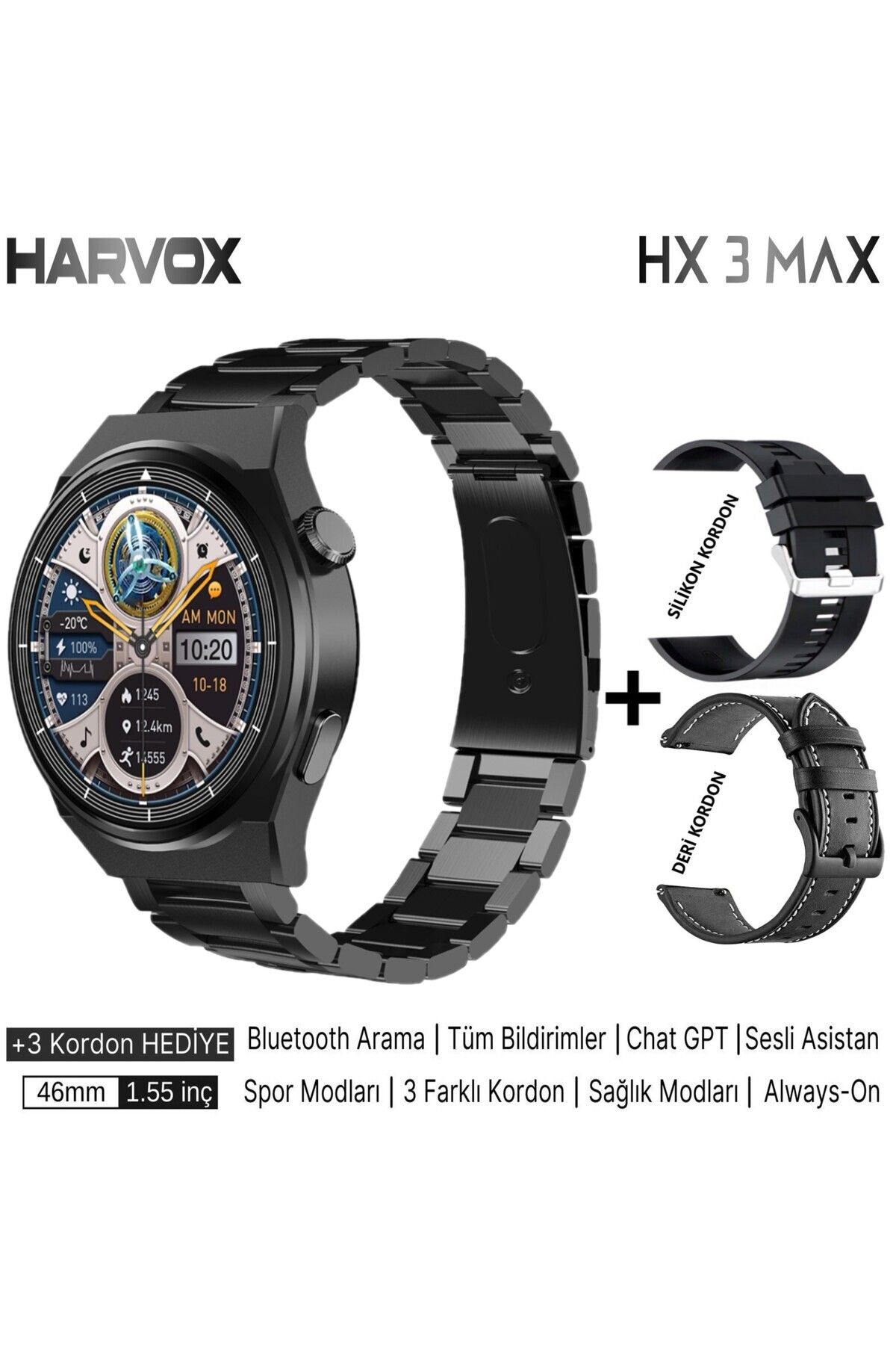 TMAX Harvox HX-3 Max 46mm 3kordonlu (2025 yen...