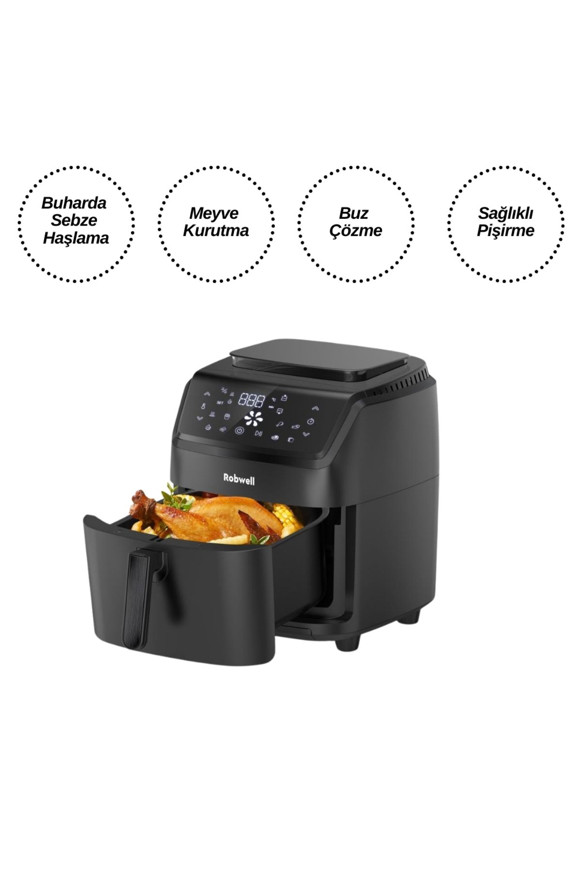 ROBX Robwell As41 BuharlıAirfryer Fritöz Kıza...