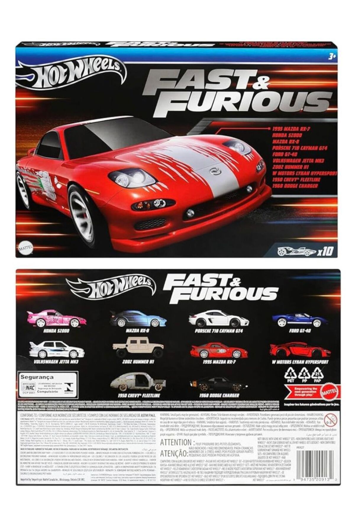 hızlı ve öfkeli Hot Wheels Yeni Seri 10'lu araç seti fast & furious orijinal Lisanslı