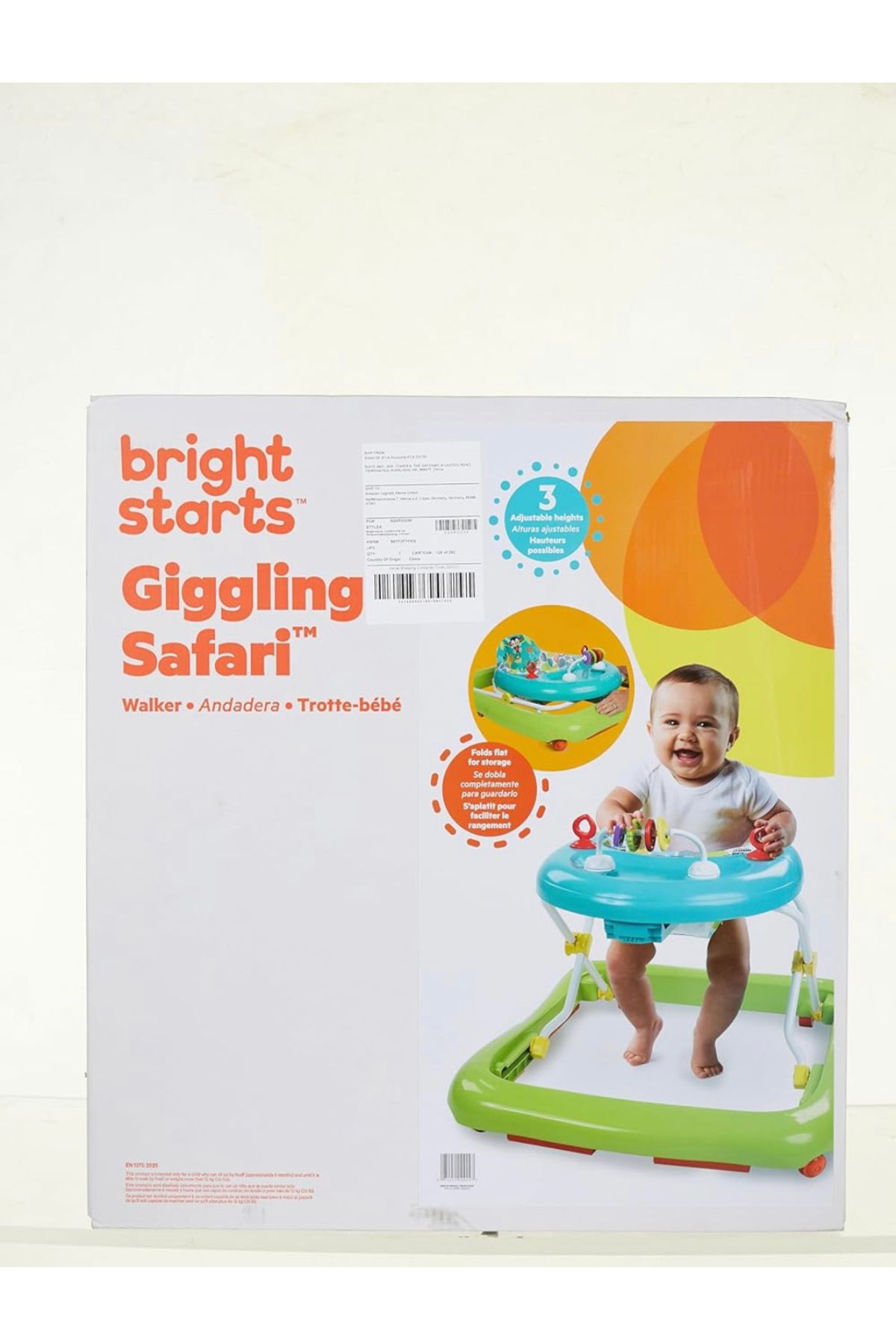 Bright Starts, Saklama Amaçlı Kolay Katlanan Kıkırdatan Safari Yürüteç