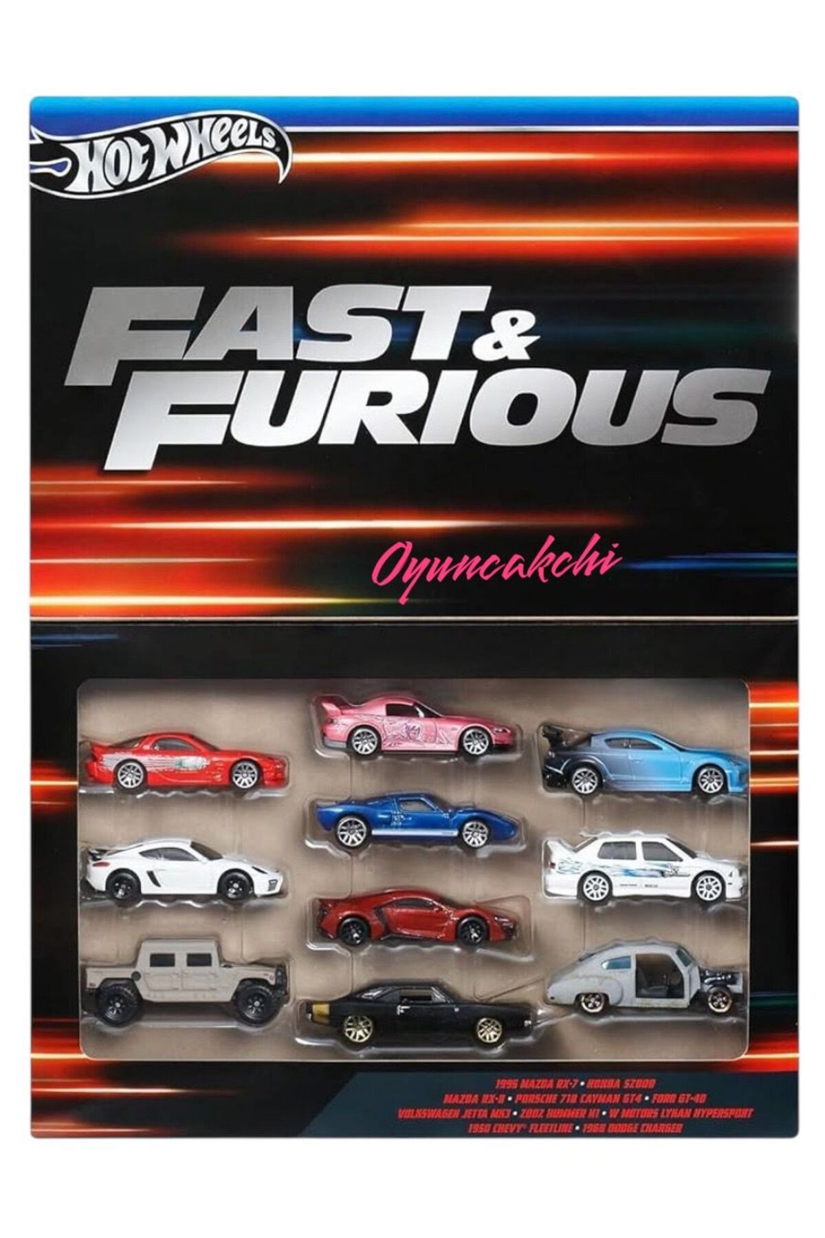 hızlı ve öfkeli Hot Wheels Yeni Seri 10'lu araç seti fast & furious orijinal Lisanslı