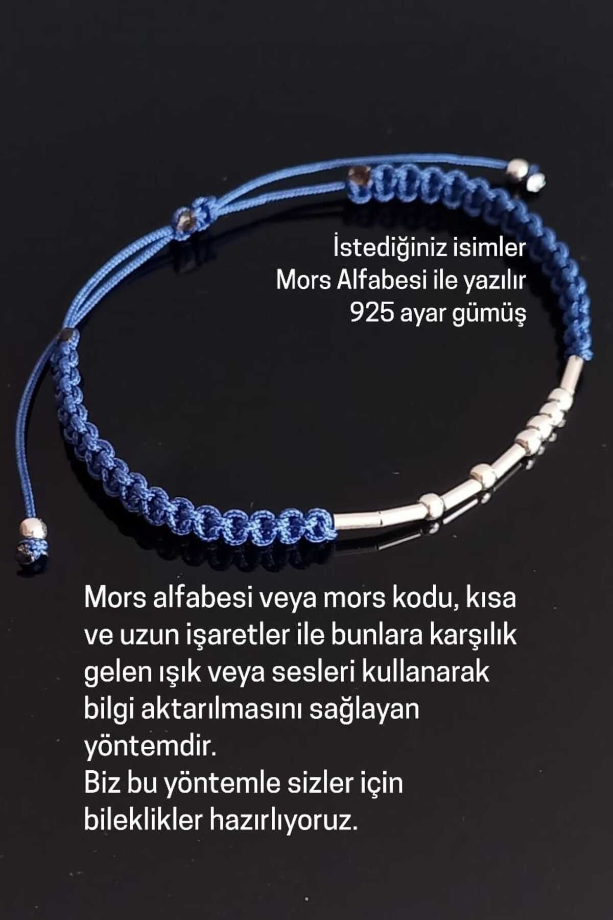 TAKIMAKI 925 Ayar Gümüş MorsAlfabesi Bileklik...