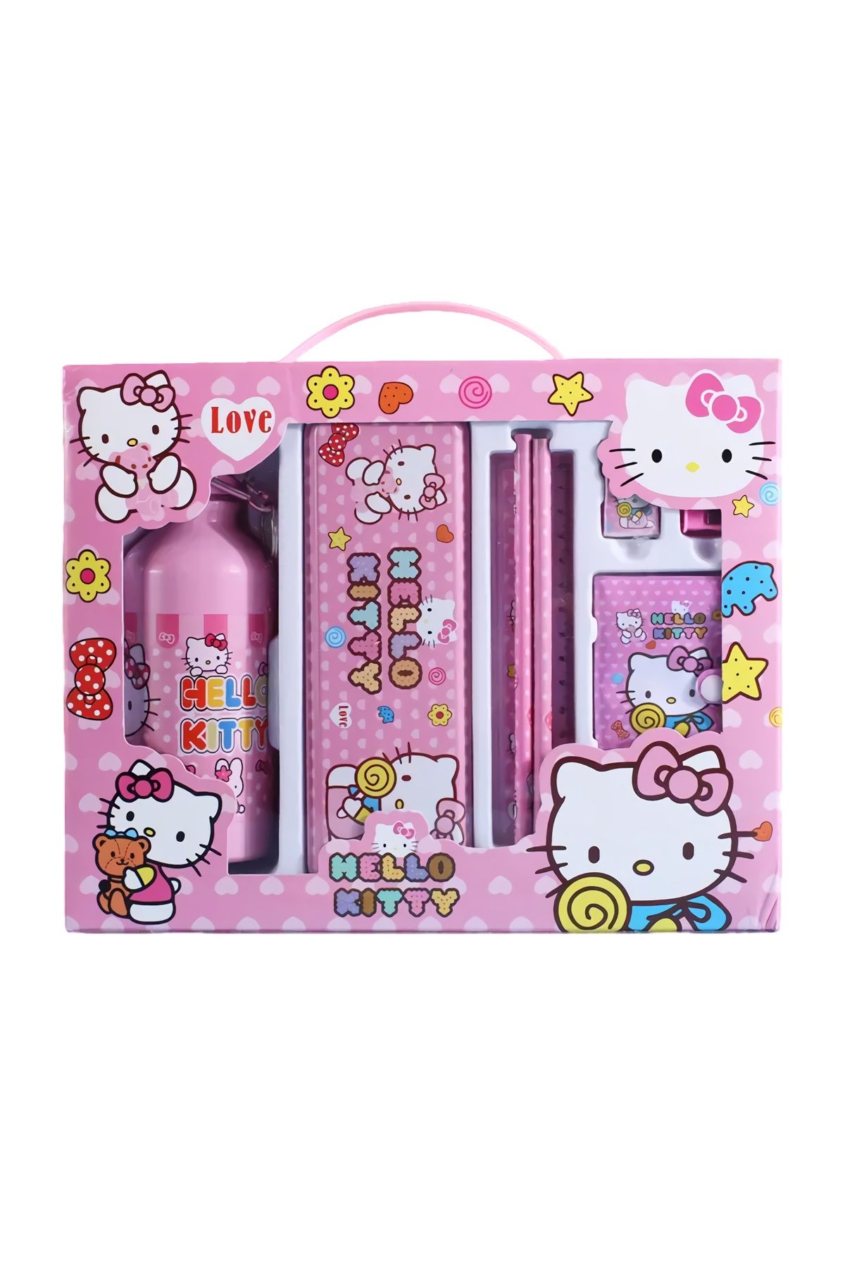 Hello Kitty Kırtasiye Seti Hediye Kutusu Okul Malzemeleri Sanrio Hello Kitty Kırtasiye Seti 8 Parça