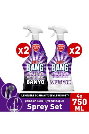 Dezenfektan Banyo Ve Mutfak Temizleyici Sprey Set 750 ml X 4 Image 0