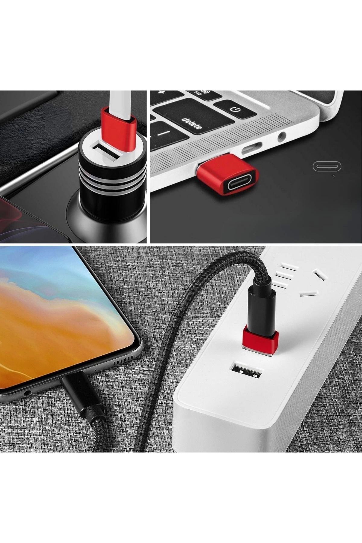 Usb'den Type-c 'ye Dönüştürücü Adaptör Veri Aktarımı Sağlayıcı Şarj Data Çevirici