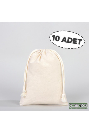 ÇANTAPAK BÜZGÜLÜ HAM BEZ KESE 15 CM EN X 20 CM BOY ( 10 ADET ) Image 0