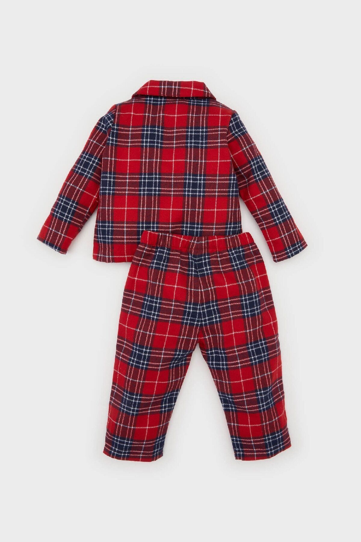 Erkek Bebek Kareli Uzun Kollu Flanel 2li Dokuma Pijama D7147A524WN