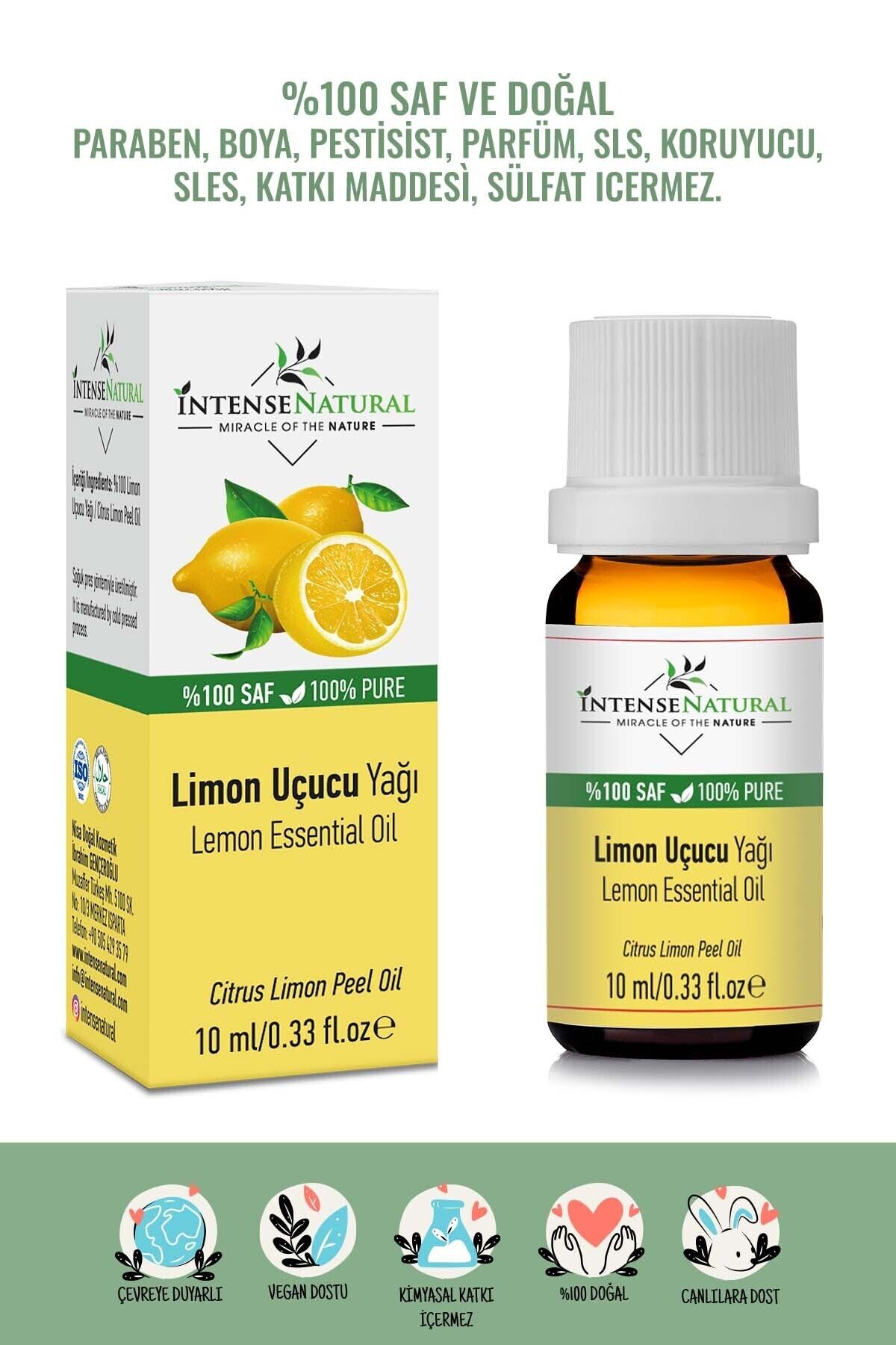 İntense Natural Limon UçucuYağı 10 ml %100 Sa...