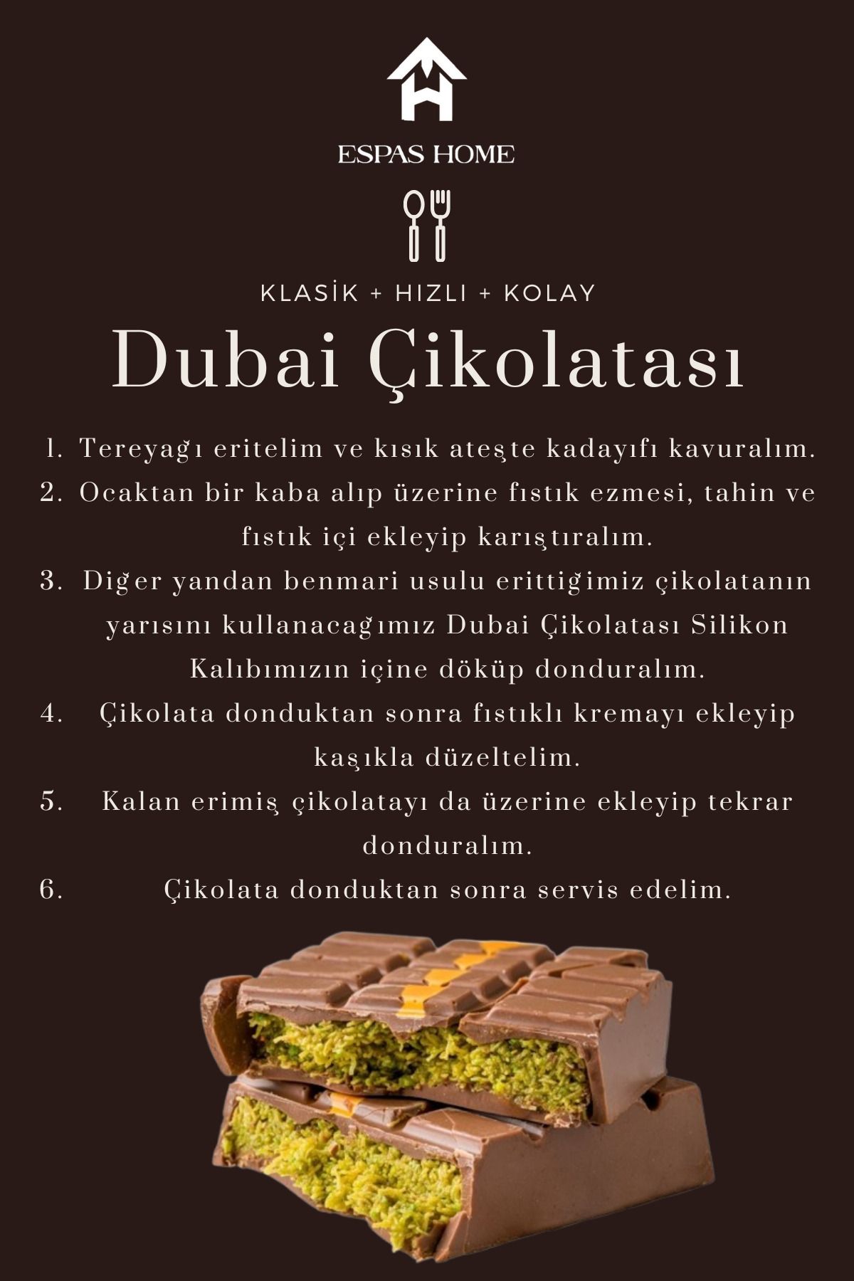 Dubai Çikolatası Silikon Kalıbı - Tek Adet