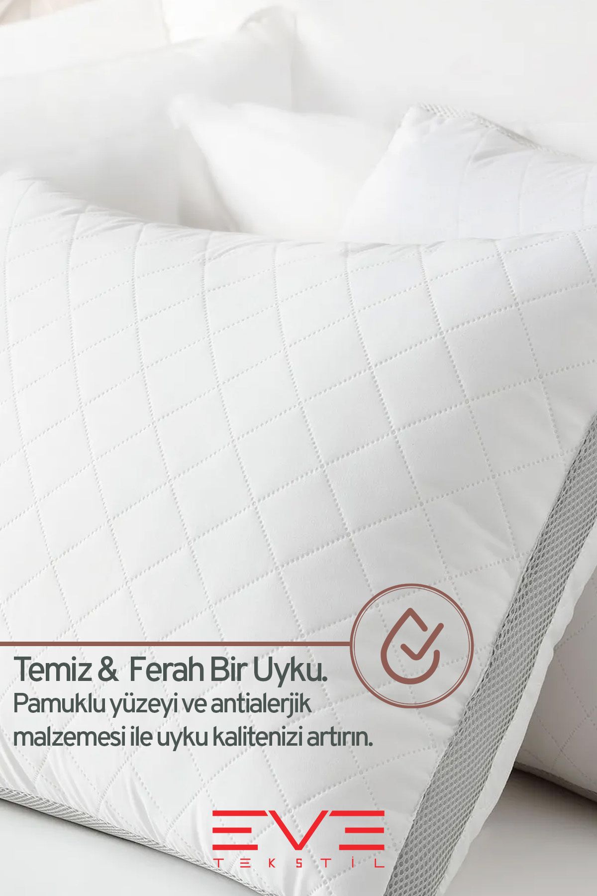 6 Adet Klimax Serisi Kılıflı Fermuarlı Klimali Antialerjik Silikon Elyaf Yastık 50x70cm 900 gr