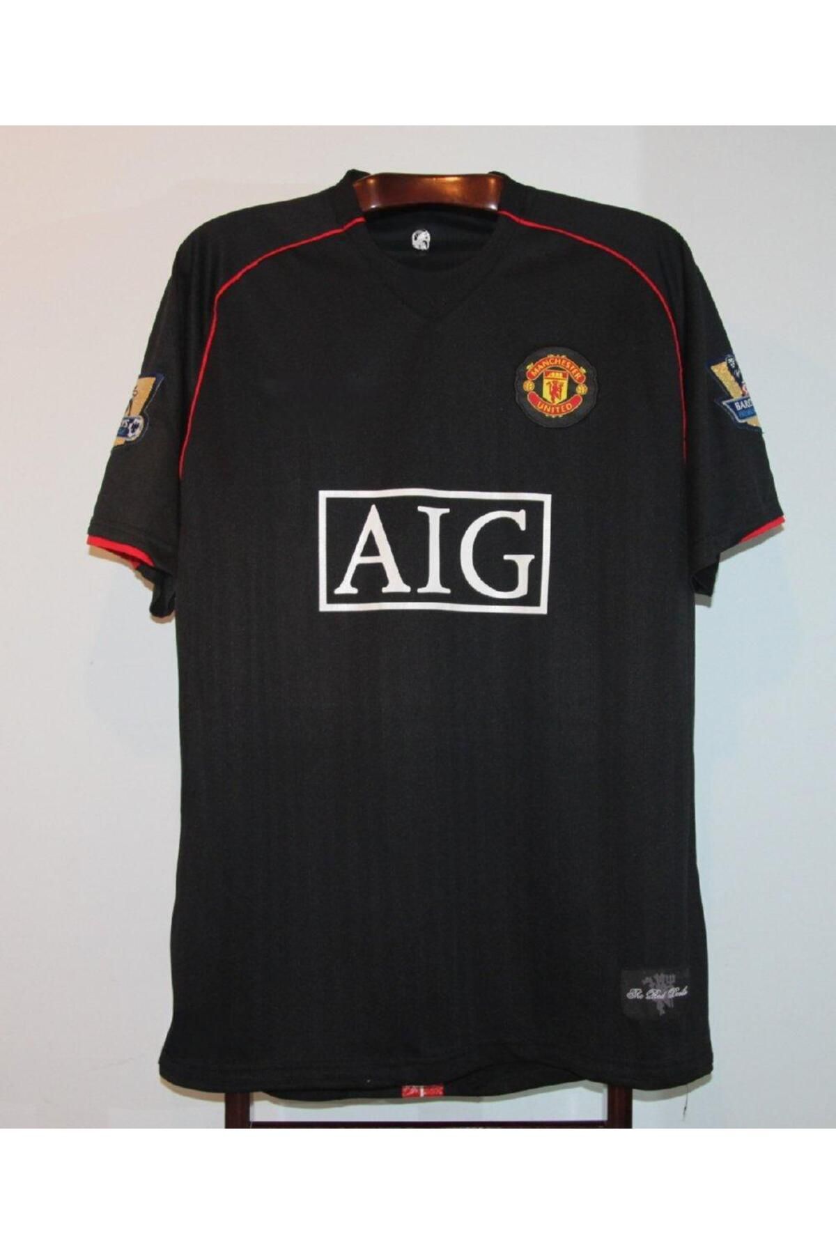 Ronaldo Siyah Renk Efsane 2008 Manchester United kısa Kollu Forma / 2008 Ronaldo Manchester Jersey