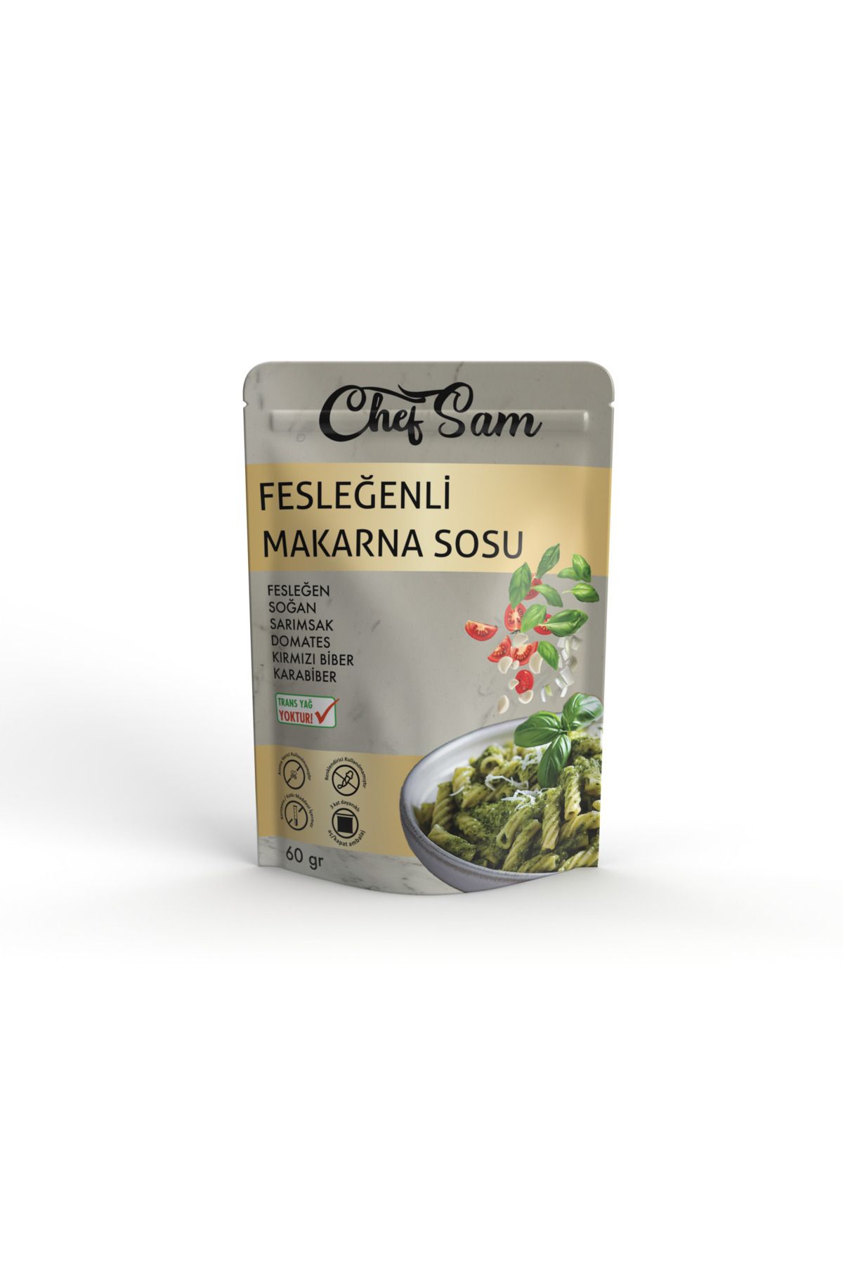 CHEF SAM FESLEĞENLİ MAKARNASOSU 120 GR KORUYU...