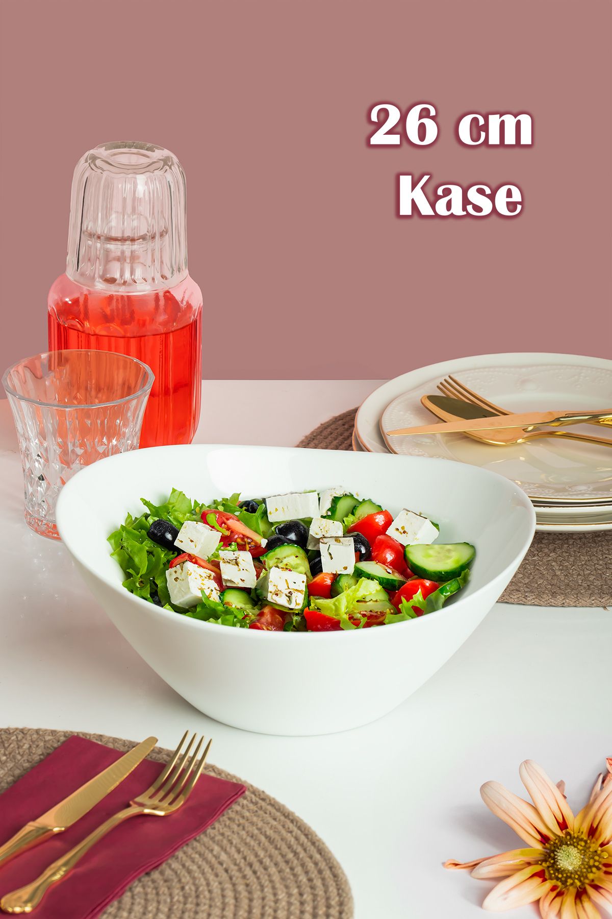 401152 Porselen Kase Büyük Salata Kasesi Makarna Tabağı Yemek Servis Tabağı Yuvarlak Kase 1500 ml