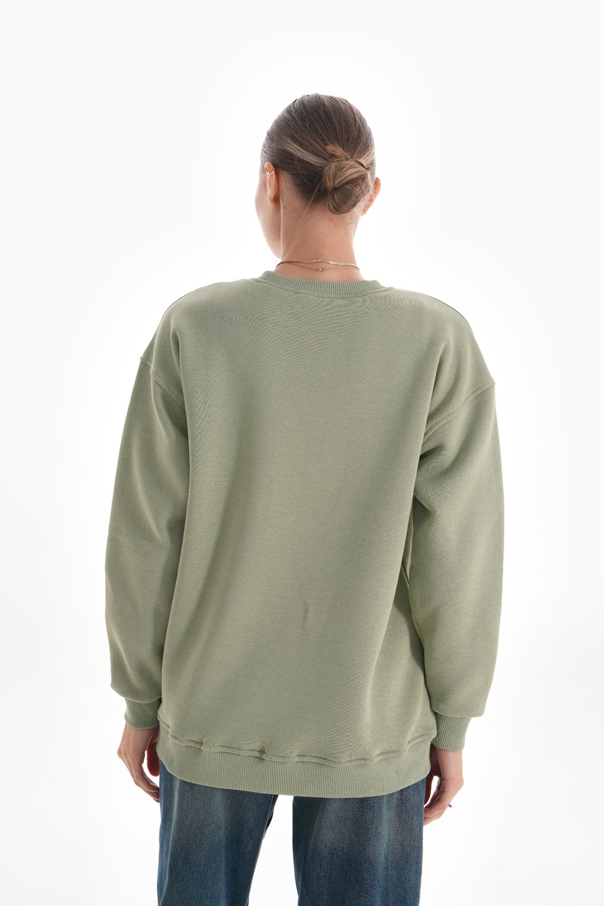 Ice Bisiklet Yaka Oversize Sweatshirt