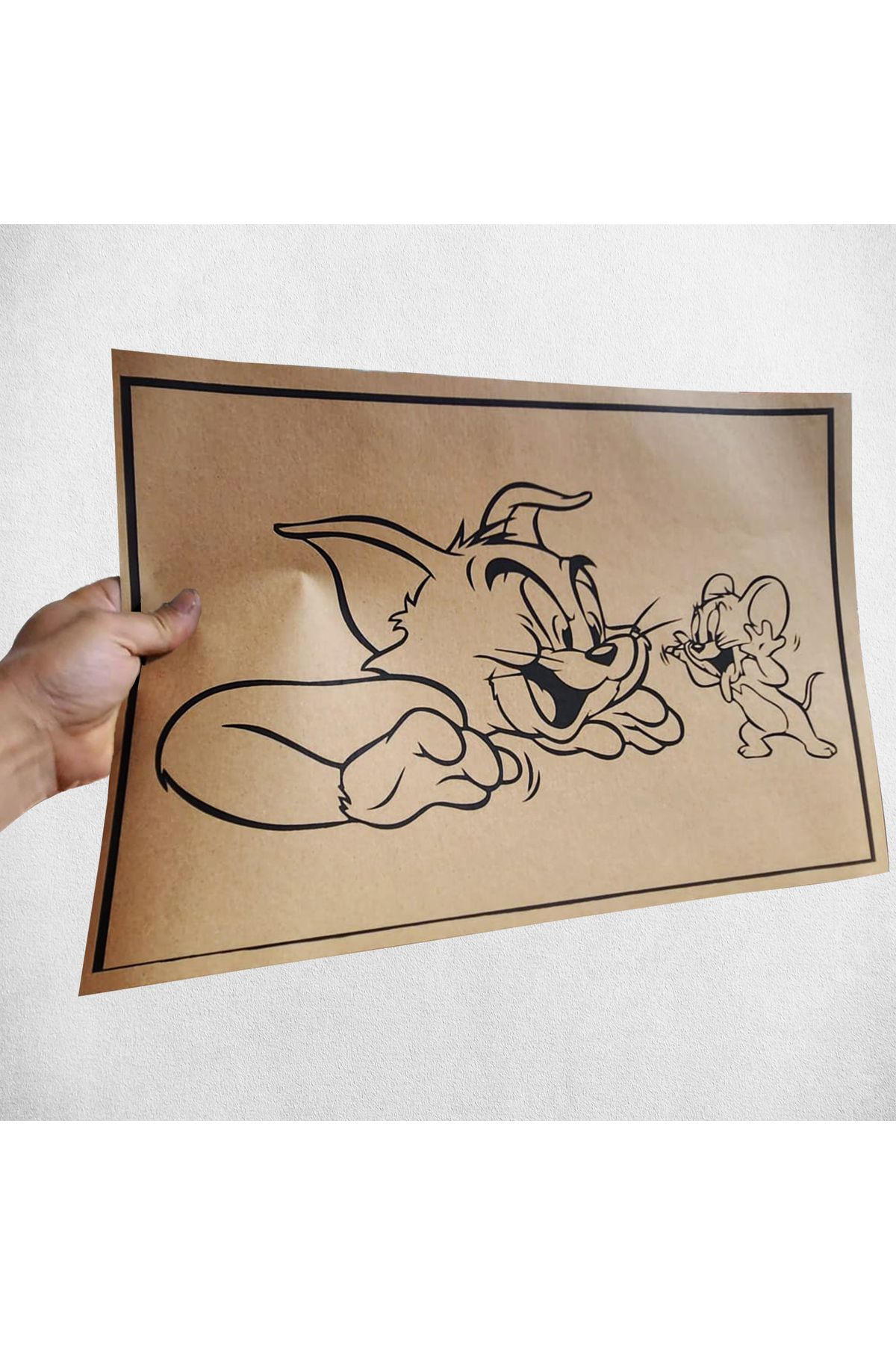 -35x50cm 130gr YAN KRAFT KAĞIT TOM VE JERRY BASKILI OTO PASPAS 100 Adet-OP3550TVJ