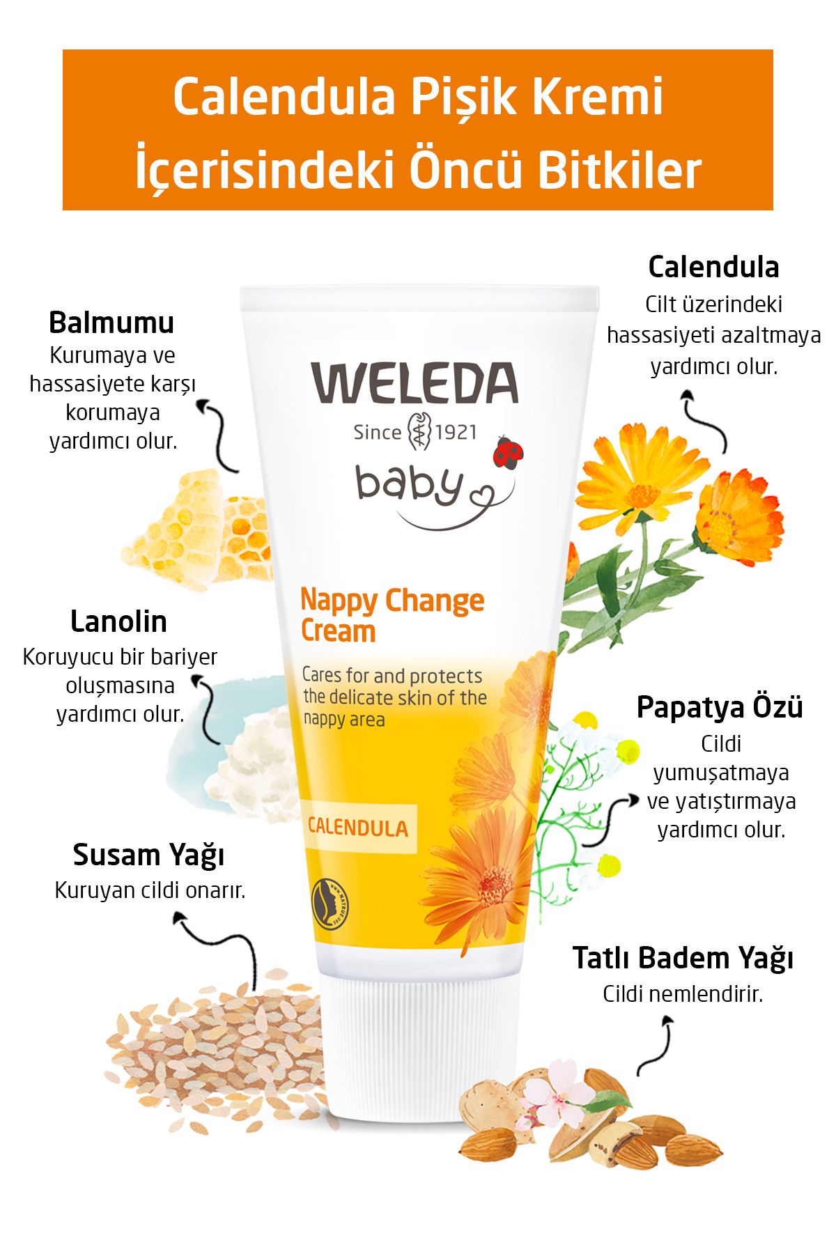 Calendula Organik Pişik Kremi 75 ml