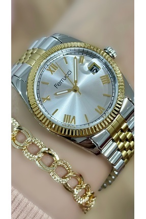 Rolex Kasa Çelik Kordon Kadın Kol Saati Bileklik Hediyeli Image 0