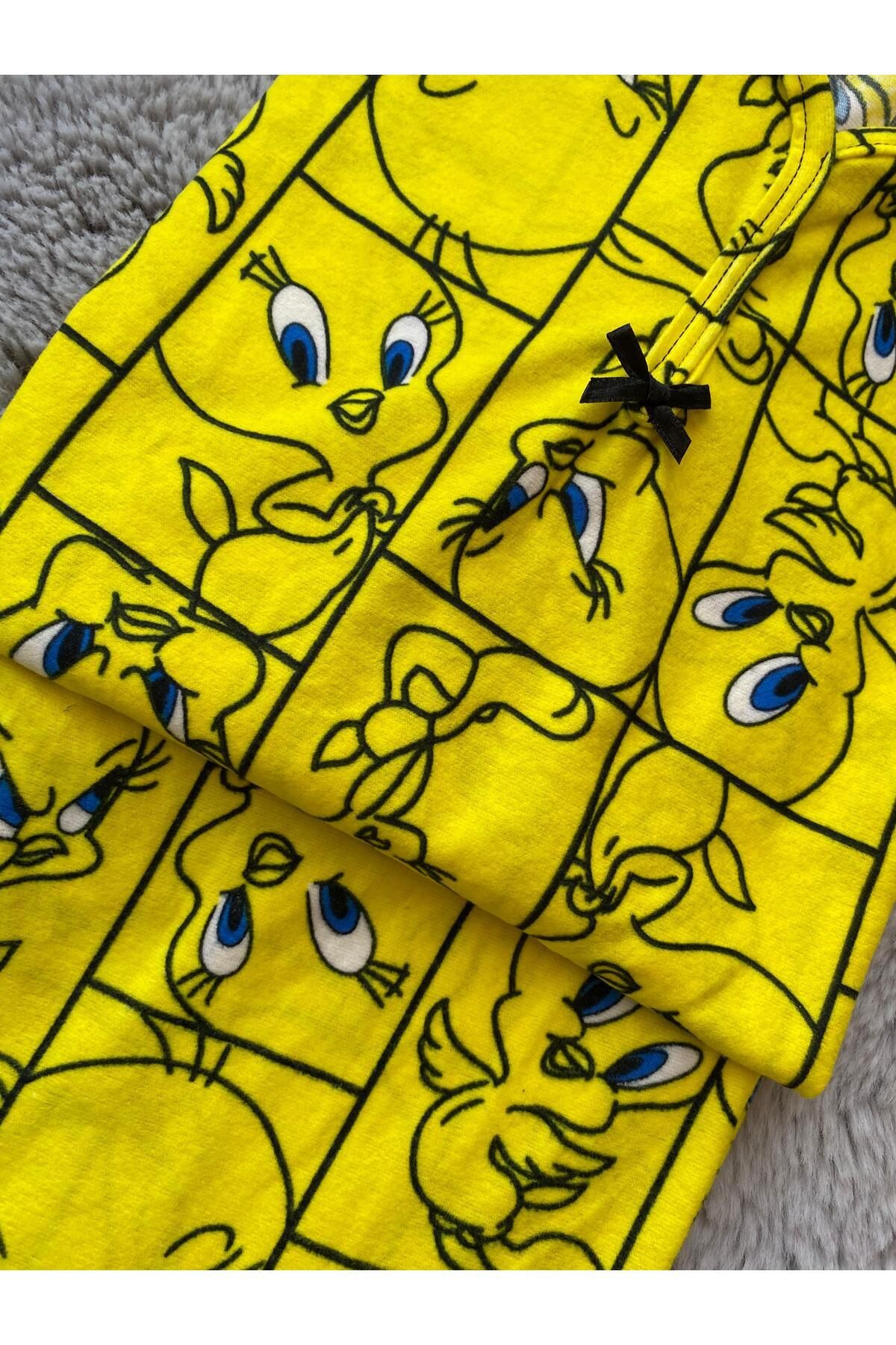 Yumuşacık Tweety Süet Pijama Takımı