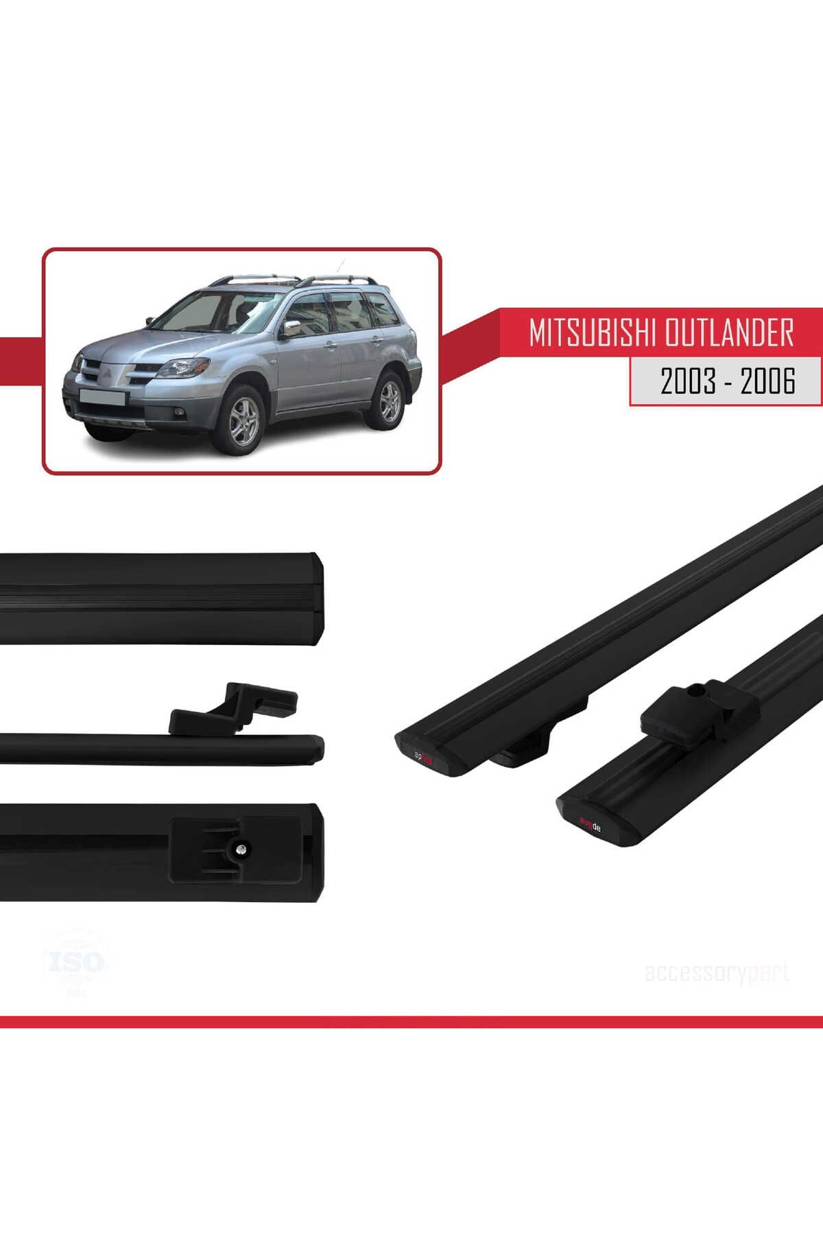 Mitsubishi Outlander 2003-2006 Arası Ile Uyumlu Basıc Model Universal Ara Atkı Tavan Barı Siyah 2 Ad