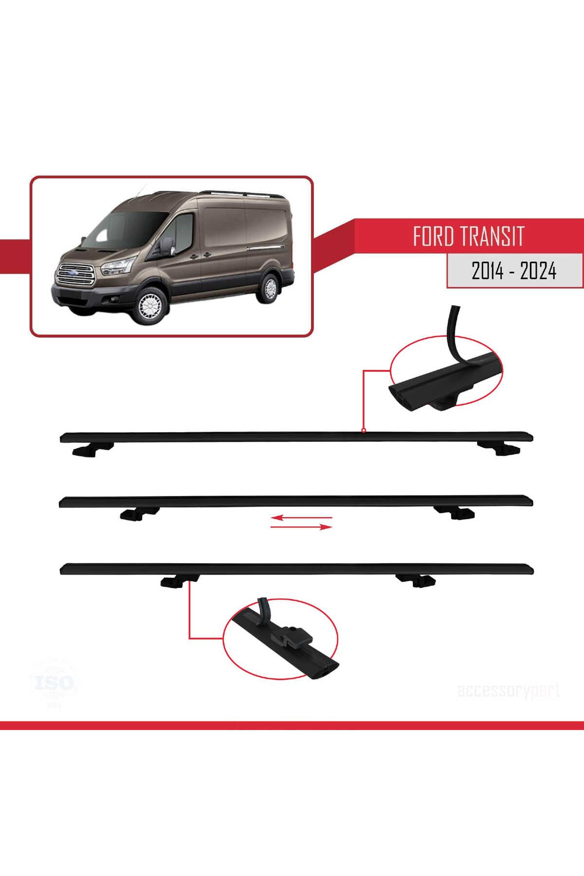 Ford Transit 2014 Ve Sonrası Ile Uyumlu Basıc Model Universal Ara Atkı Tavan Barı Siyah 2 Adet