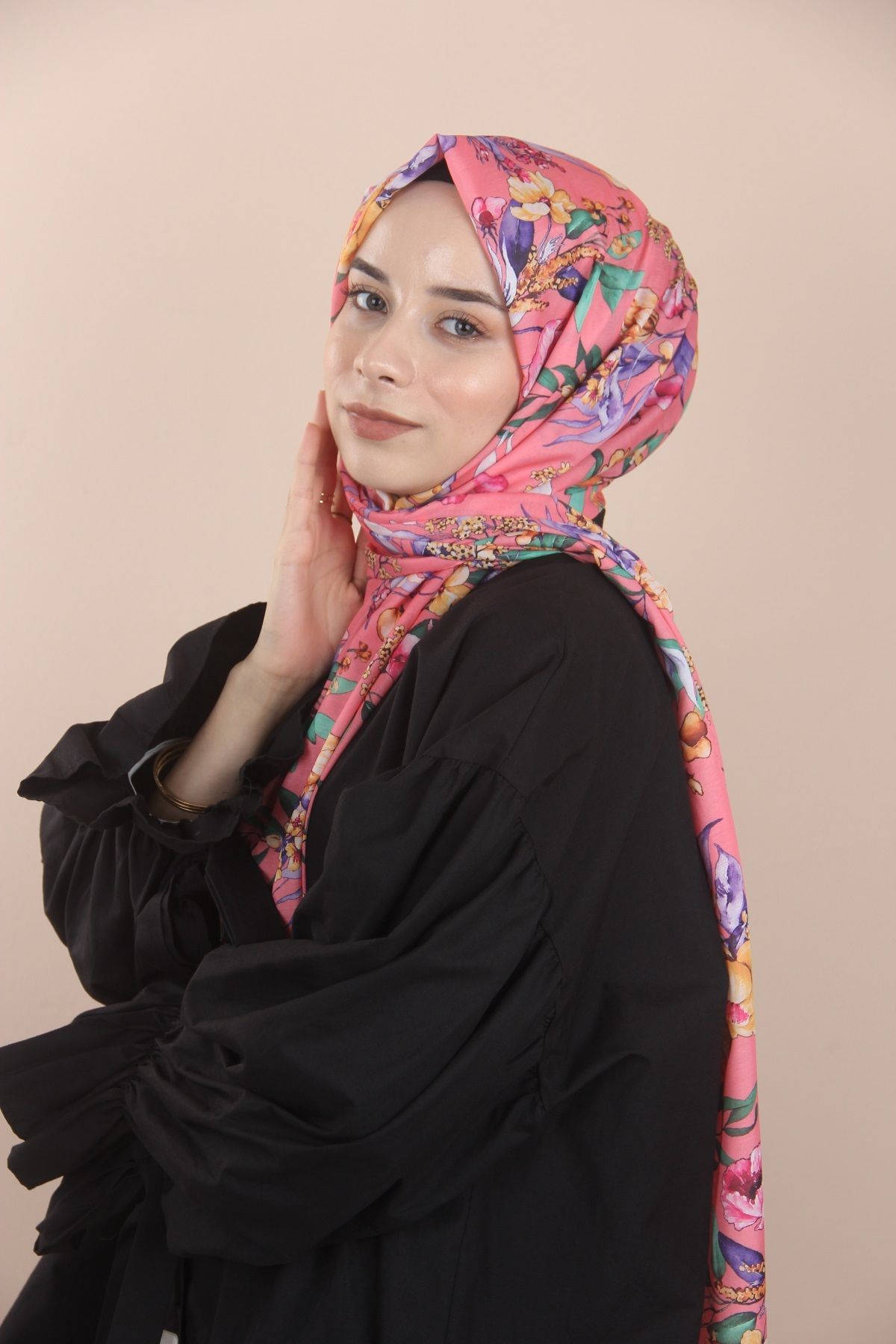 ŞEKER PEMBE Loryan Scarf Linen Summer Gül Şal