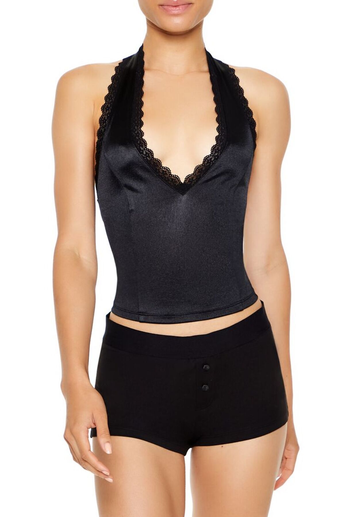 Forever 21 Saten Halter YakaKorse