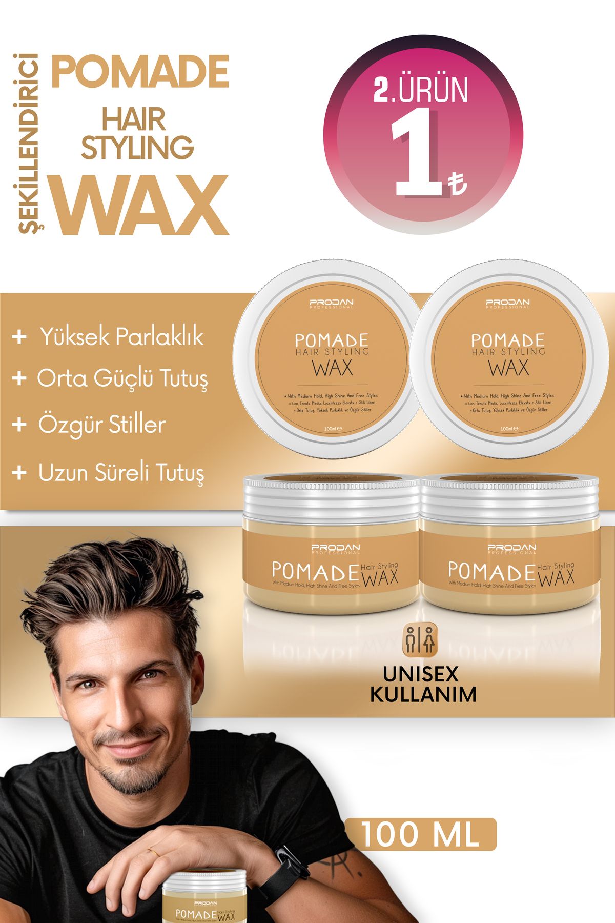 Prodan 2'li Prodan SaçŞekillendirici Pomade W...