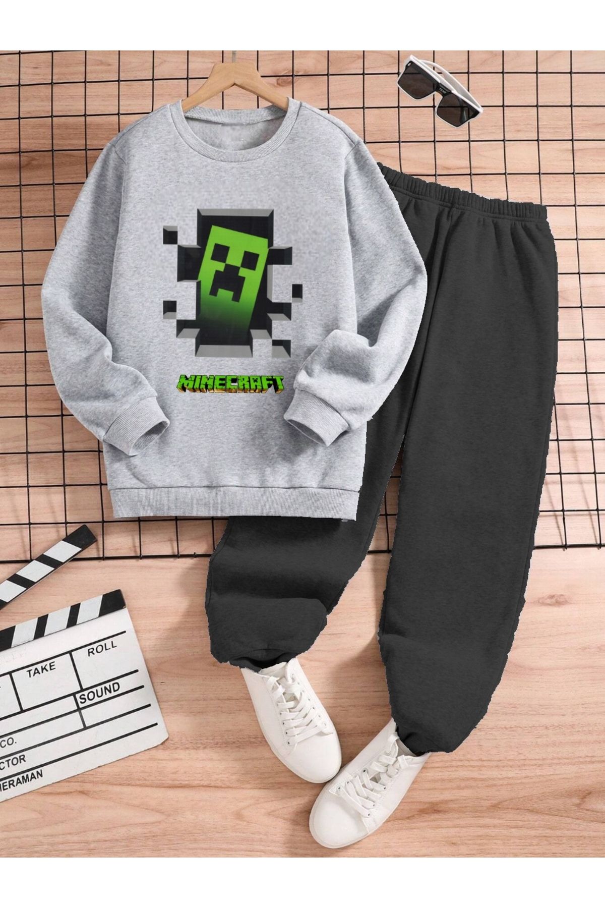 Heybely Kids MinecraftBaskılı Oversize Sweats...